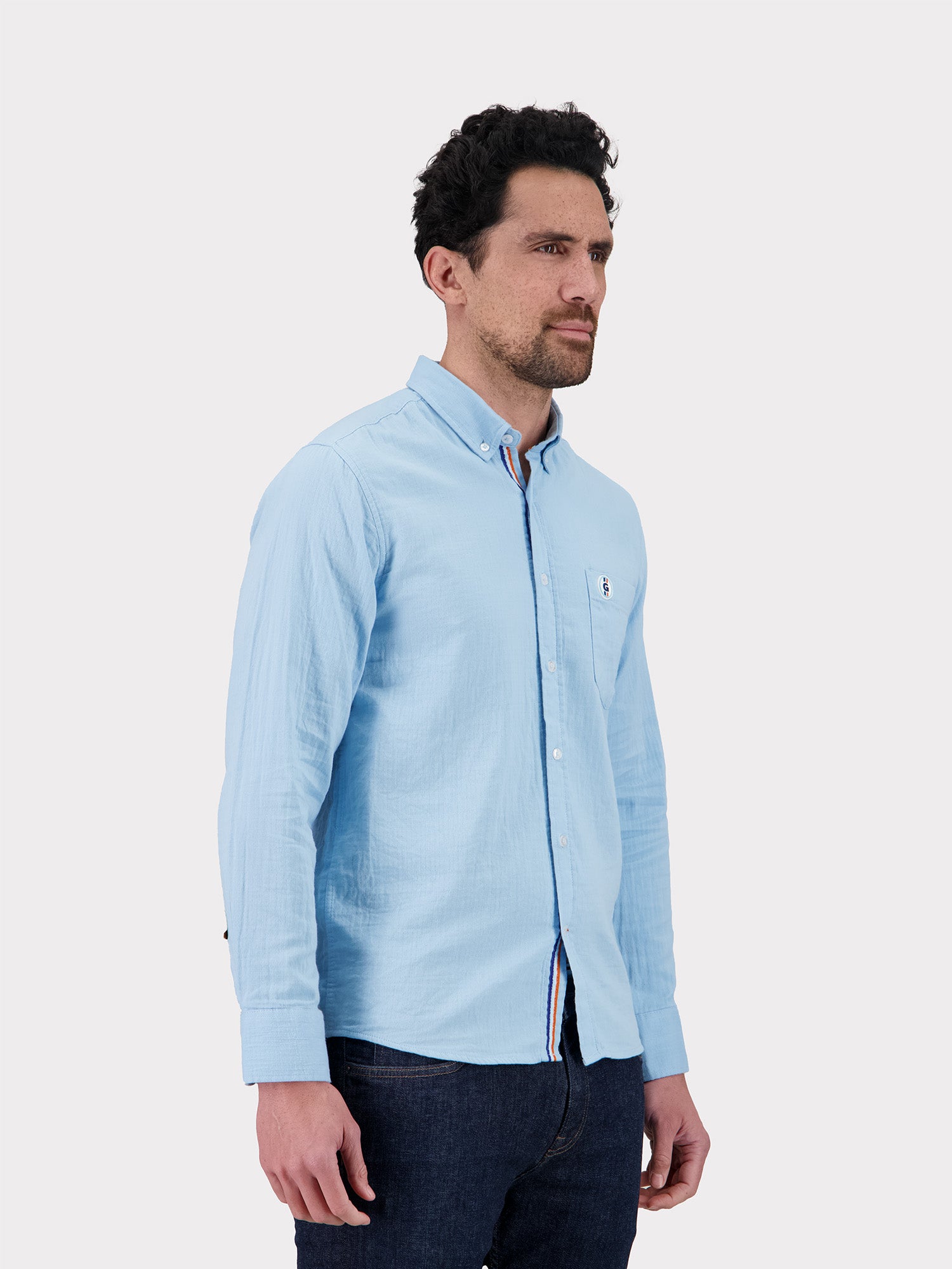 CHEMISE GAZE DE COTON SMART CASUAL - LIGHT BLUE