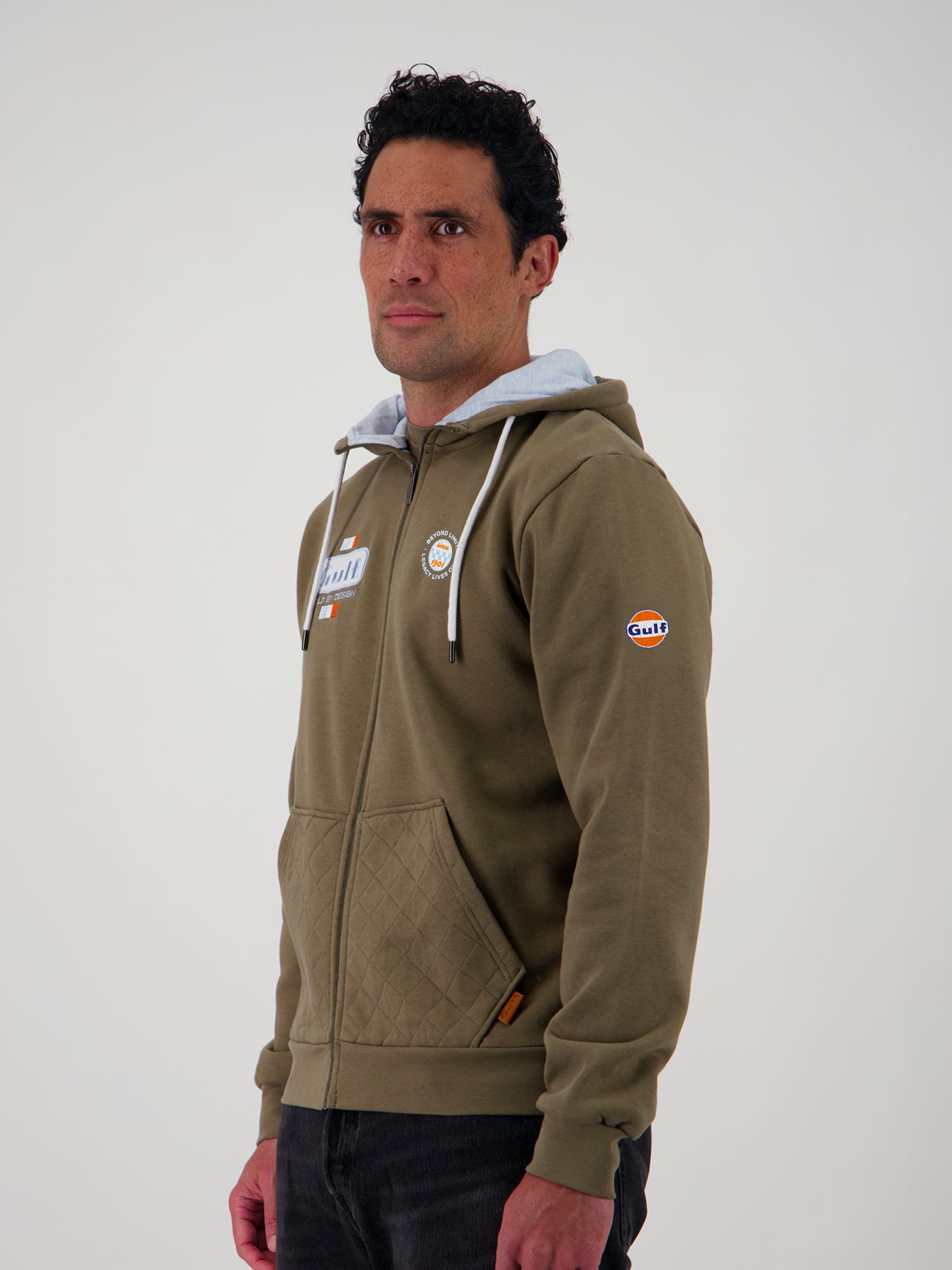 HOODIE FULL ZIP BOLD CLASSICS - OLIVE
