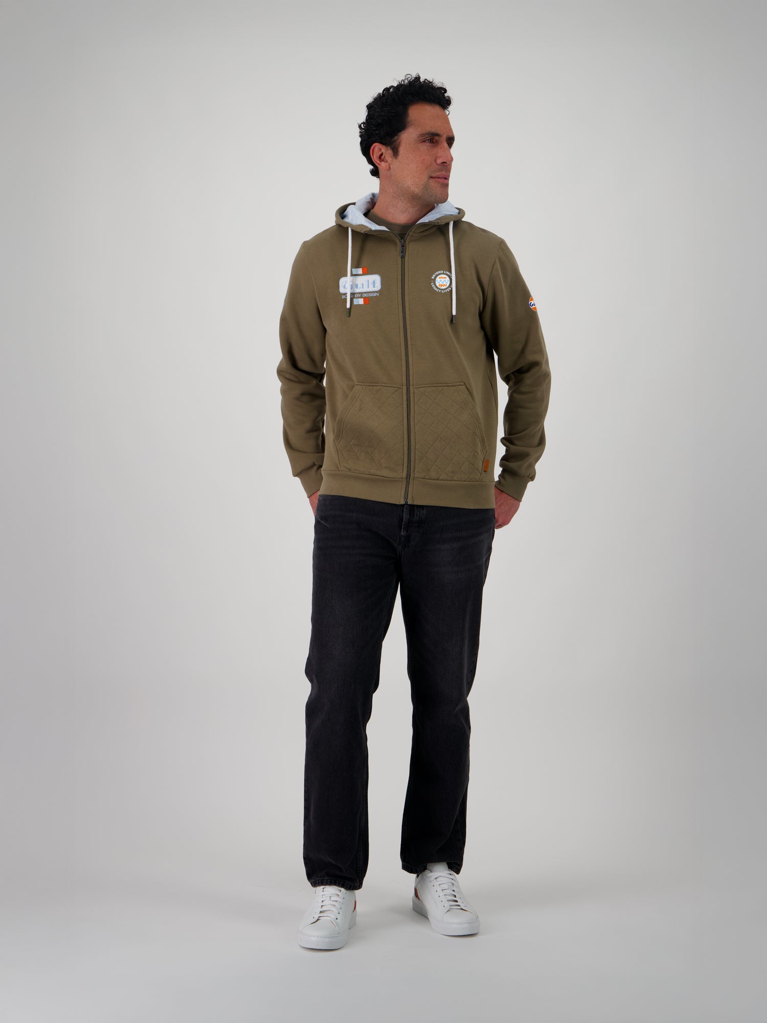 HOODIE FULL ZIP BOLD CLASSICS - OLIVE