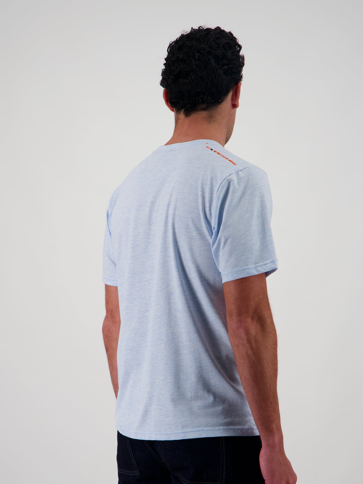 T-SHIRT LOGO EMBOSSE - HEATHER LIGHT BLUE