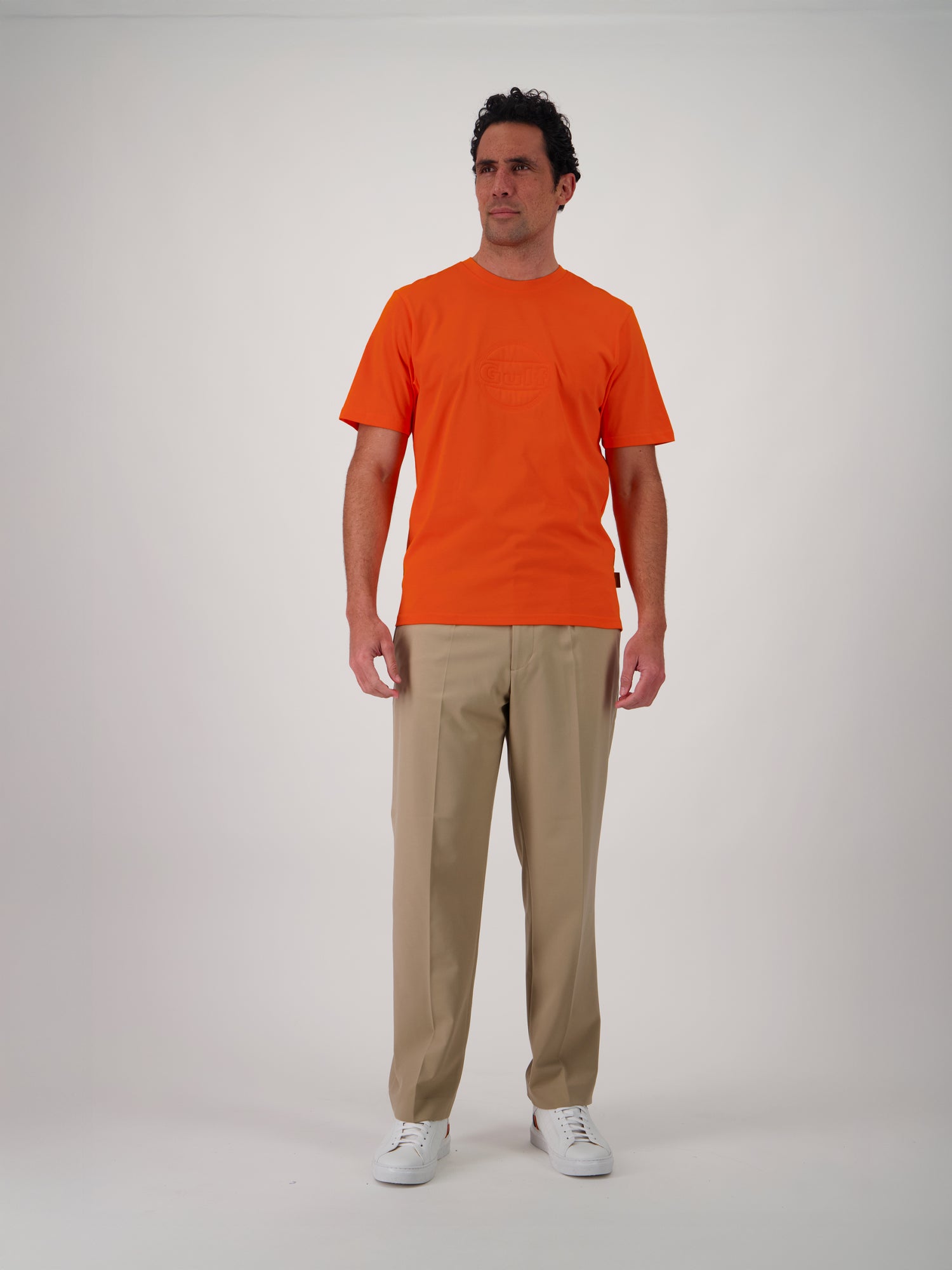T-SHIRT LOGO EMBOSSE - ORANGE