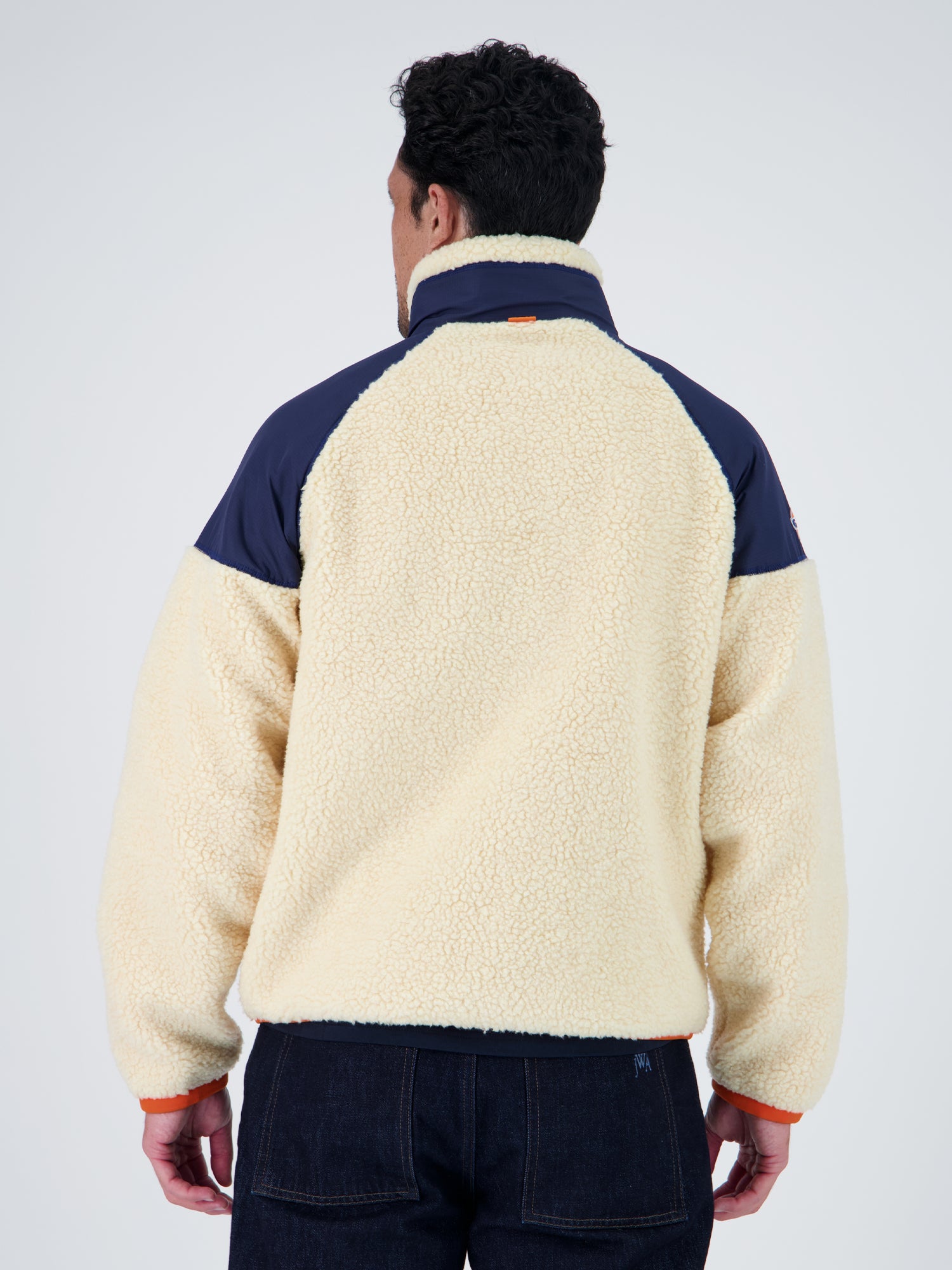 VESTE SHERPA - ECRU/NAVY