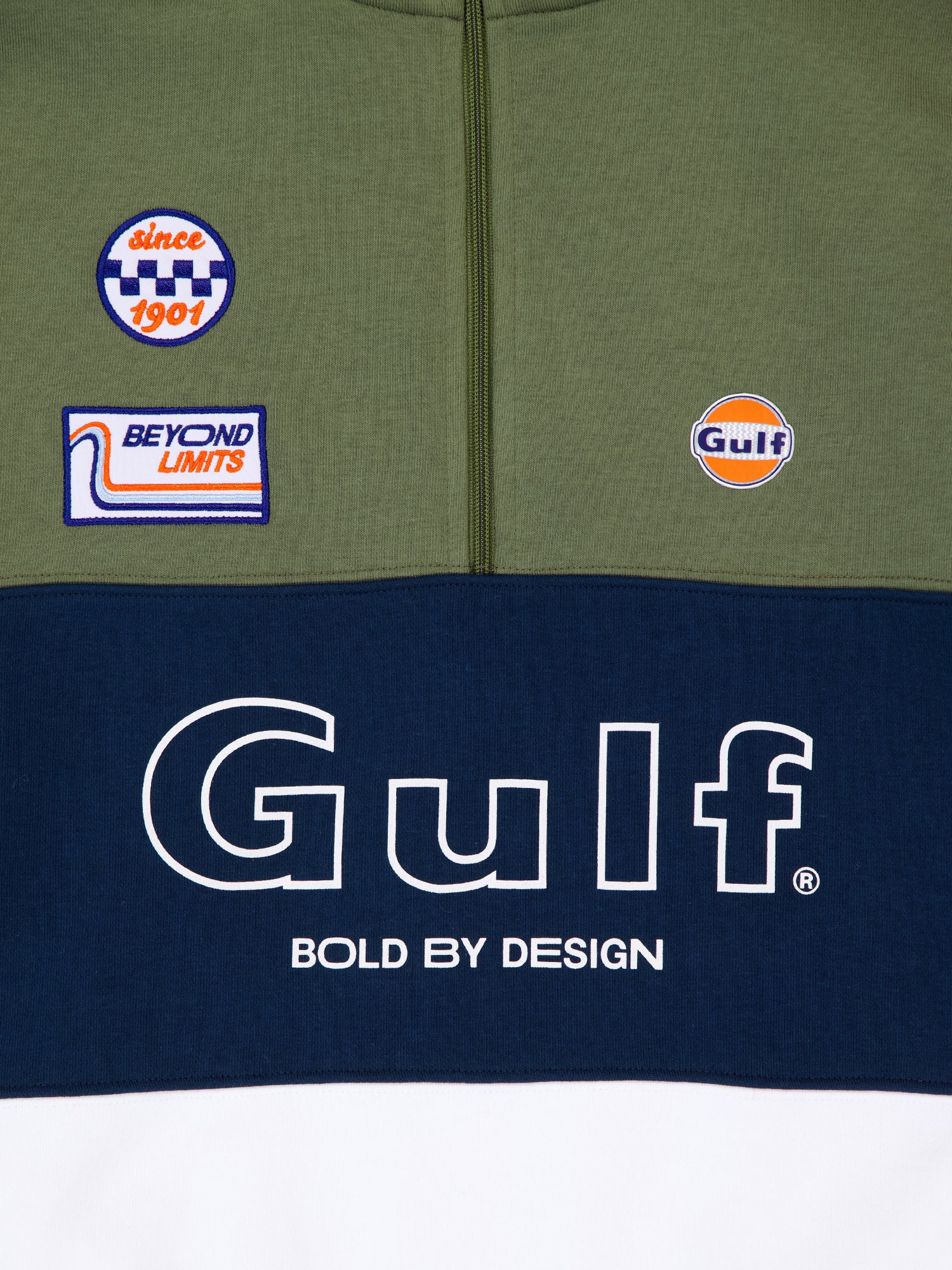 BOLD SPECIAL HALF-ZIP SWEATSHIRT - ecru navy olive