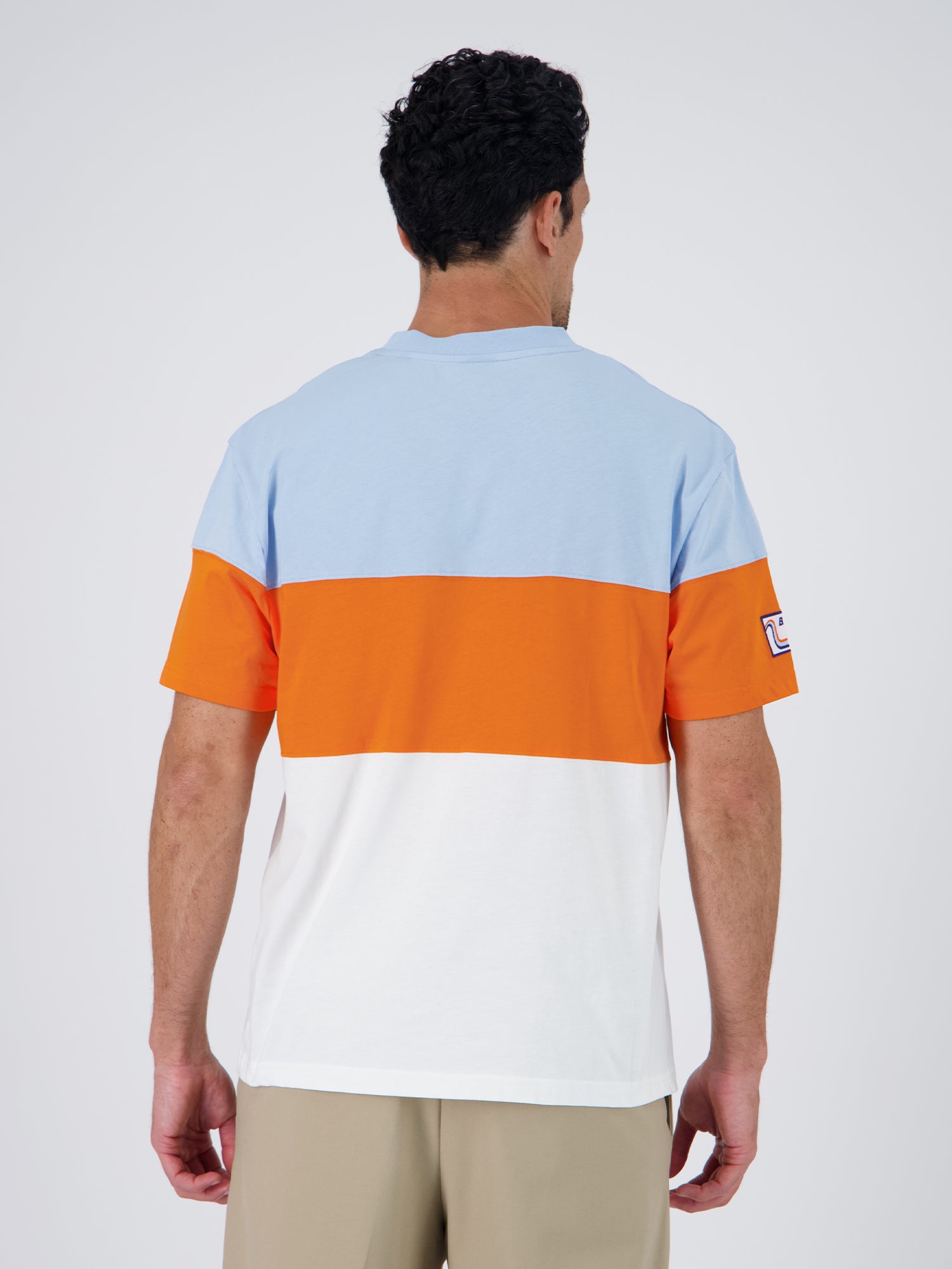 BOLD SPECIAL TEE - ecru orange light blue