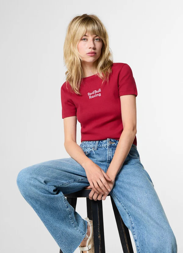 W T-SHIRT RIB - rouge
