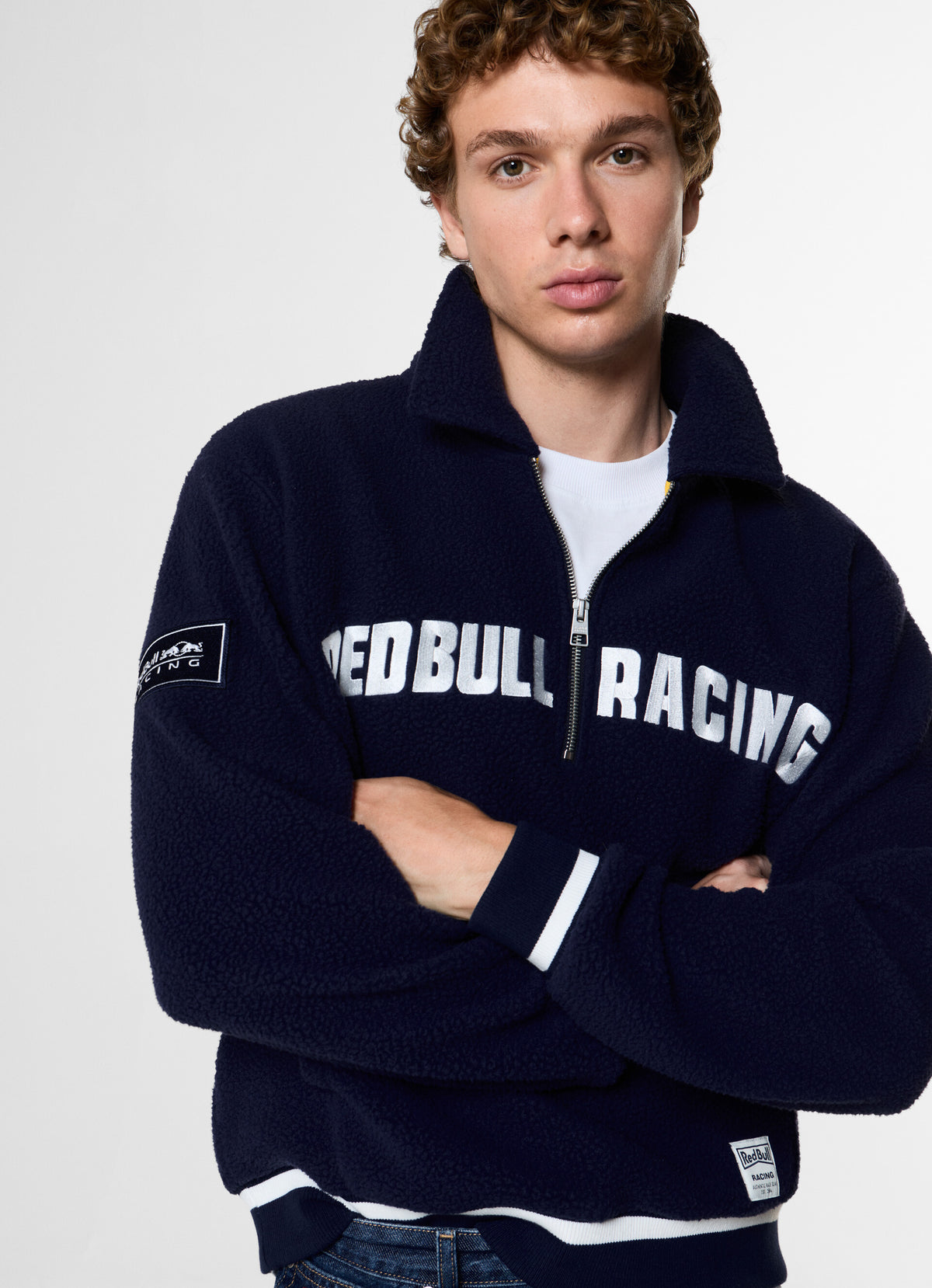 Sweat zippé en molleton FLEECE - navy