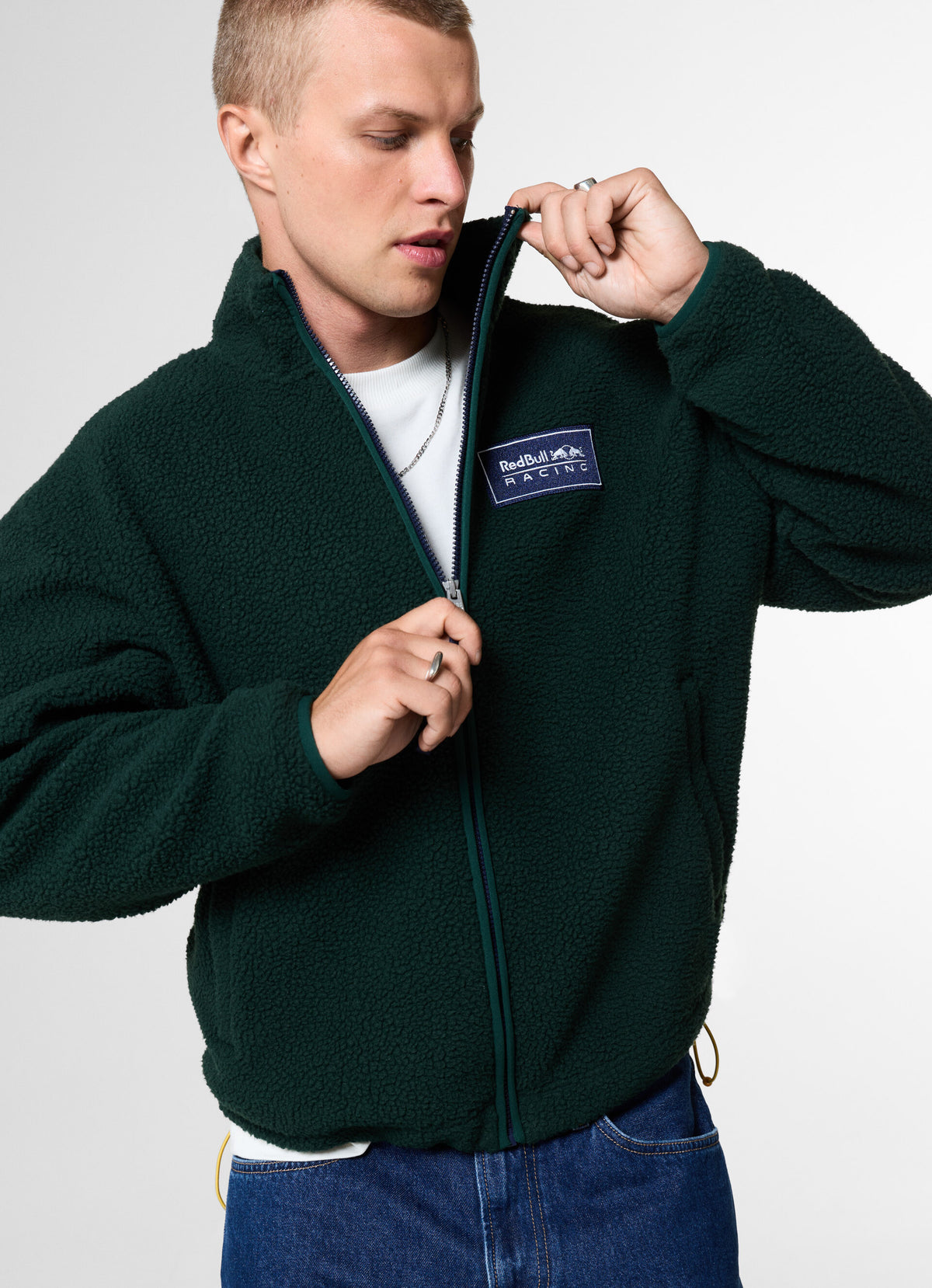 SWEATSHIRT ZIPPé SHERPA - dark green