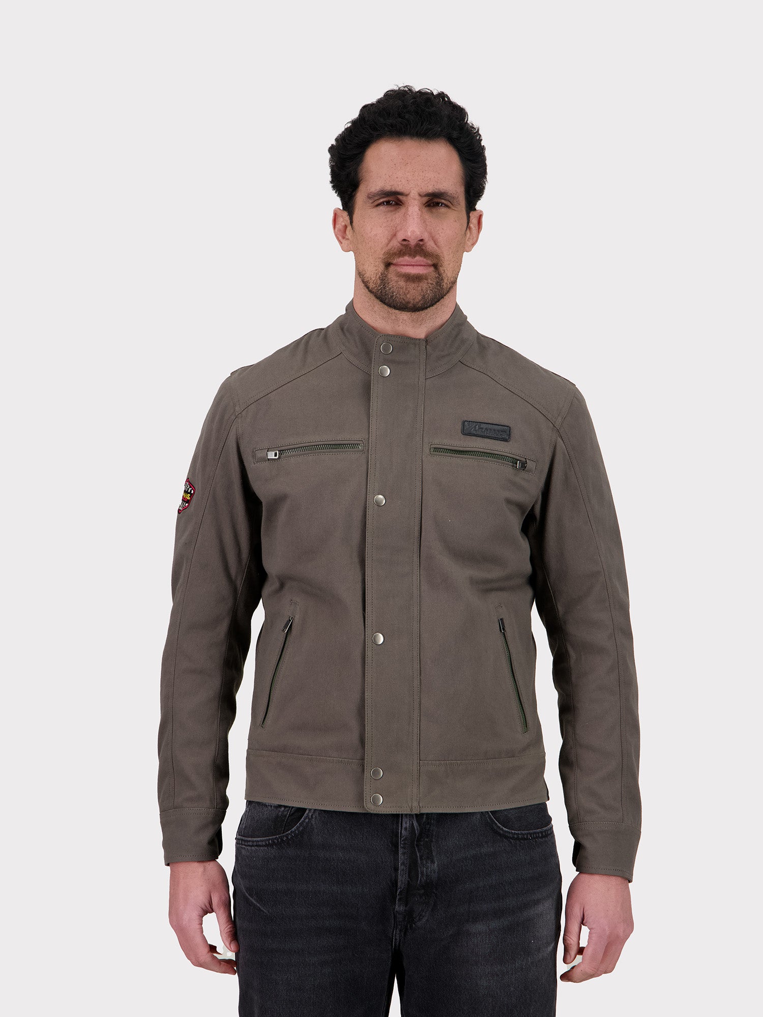 VESTE CANVAS MOTOR - DARK OLIVE