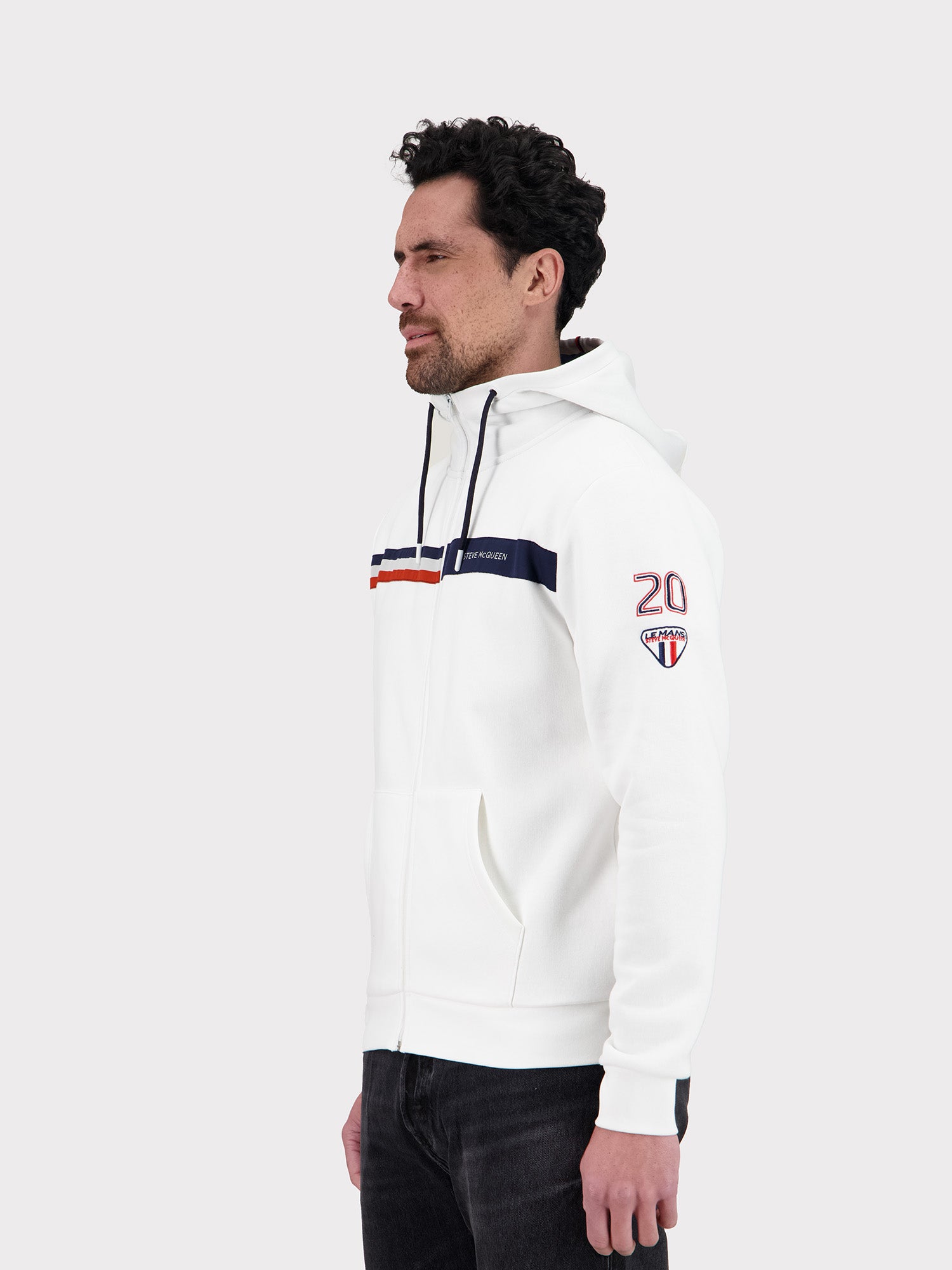 HOODIE FULL ZIP RACING 2.0 - OFF WHITE