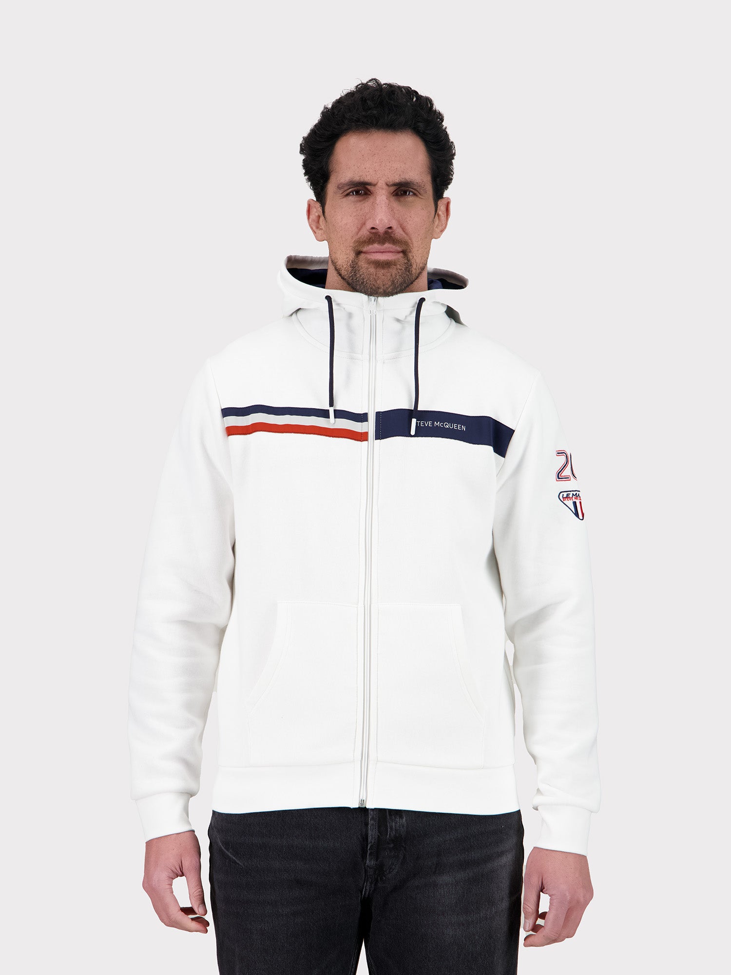 HOODIE FULL ZIP RACING 2.0 - OFF WHITE