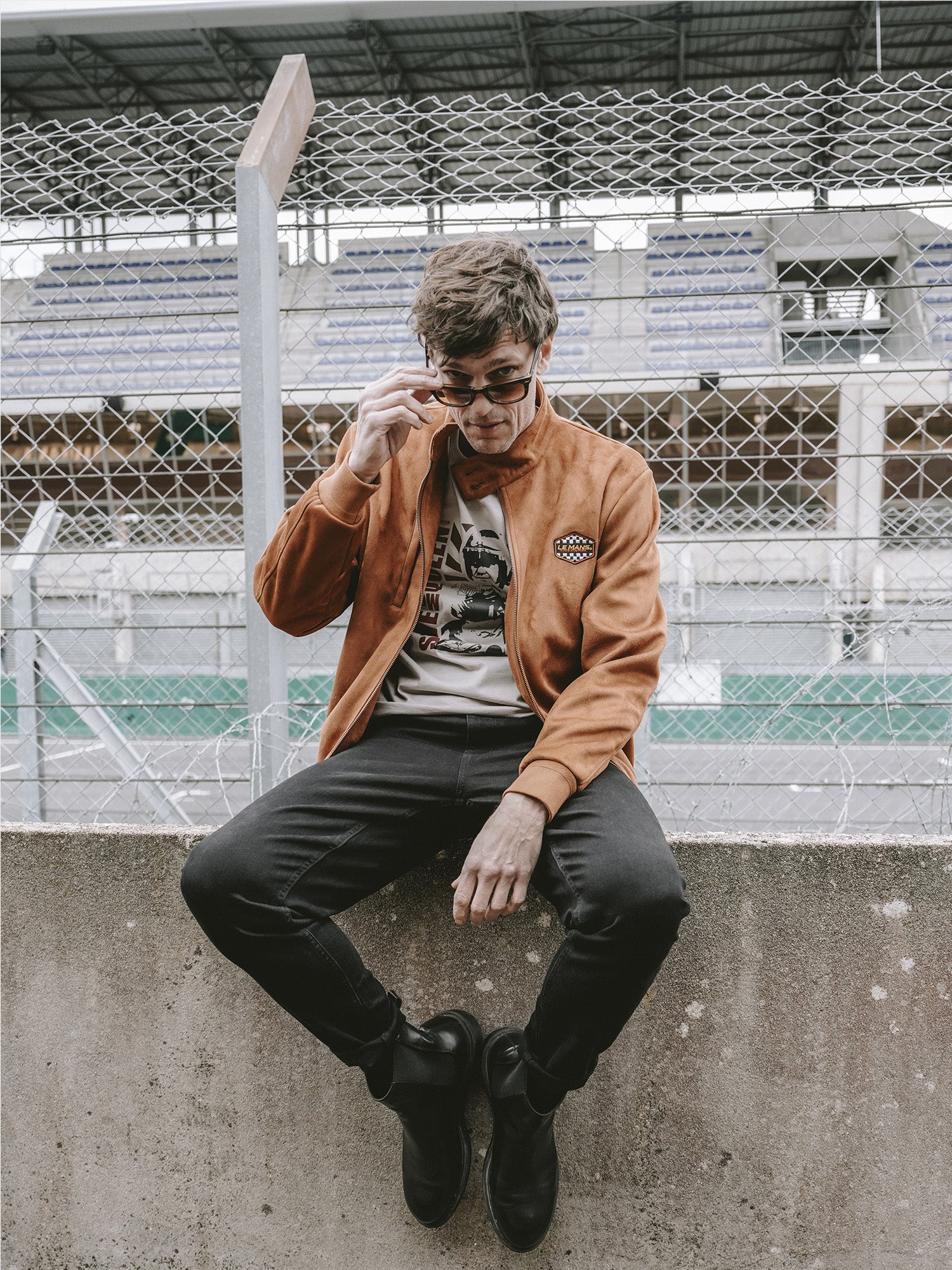 VESTE ALCANTARA - BROWN