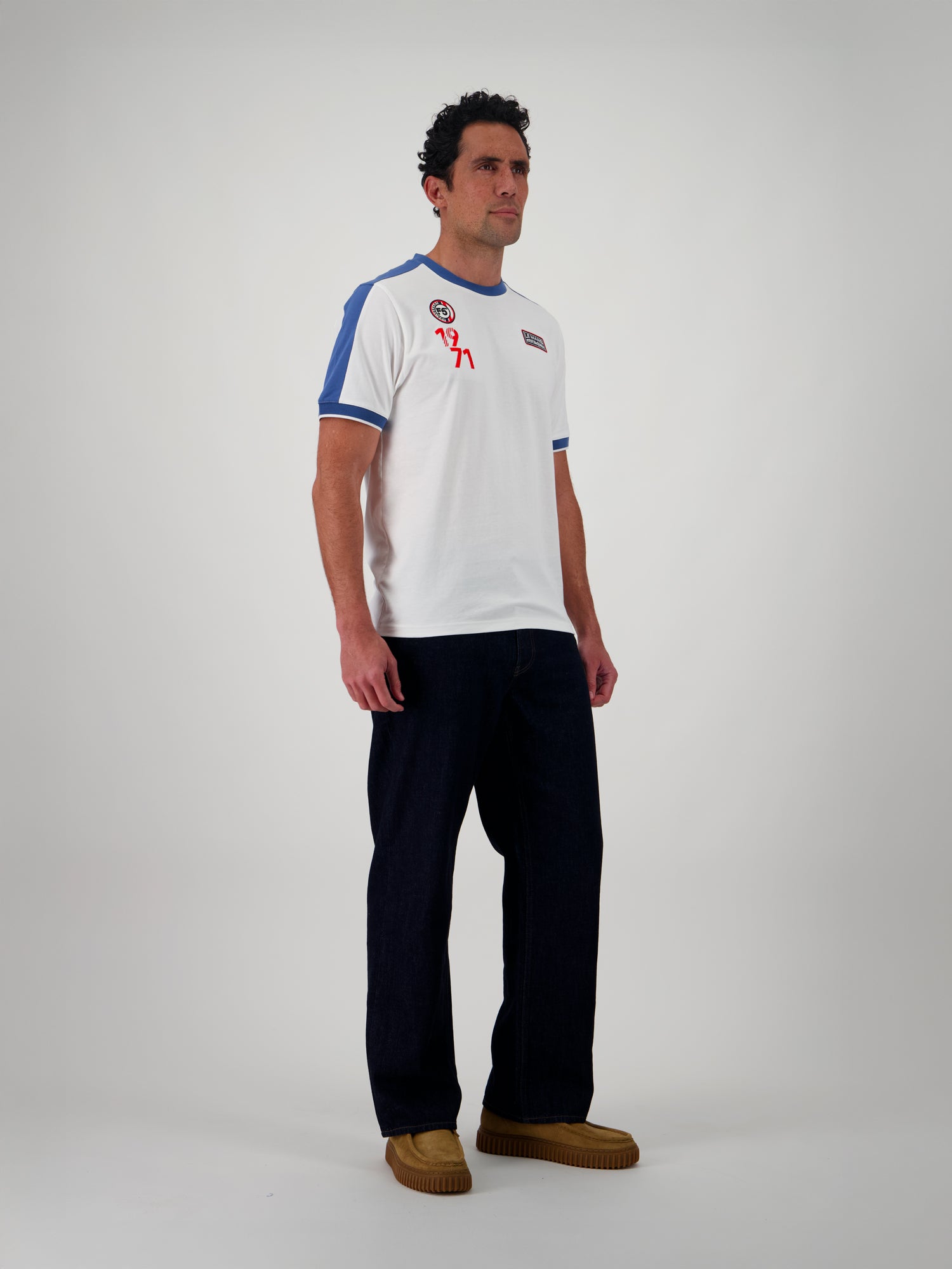 T-SHIRT COLOR BLOCK RETRO - OFF WHITE