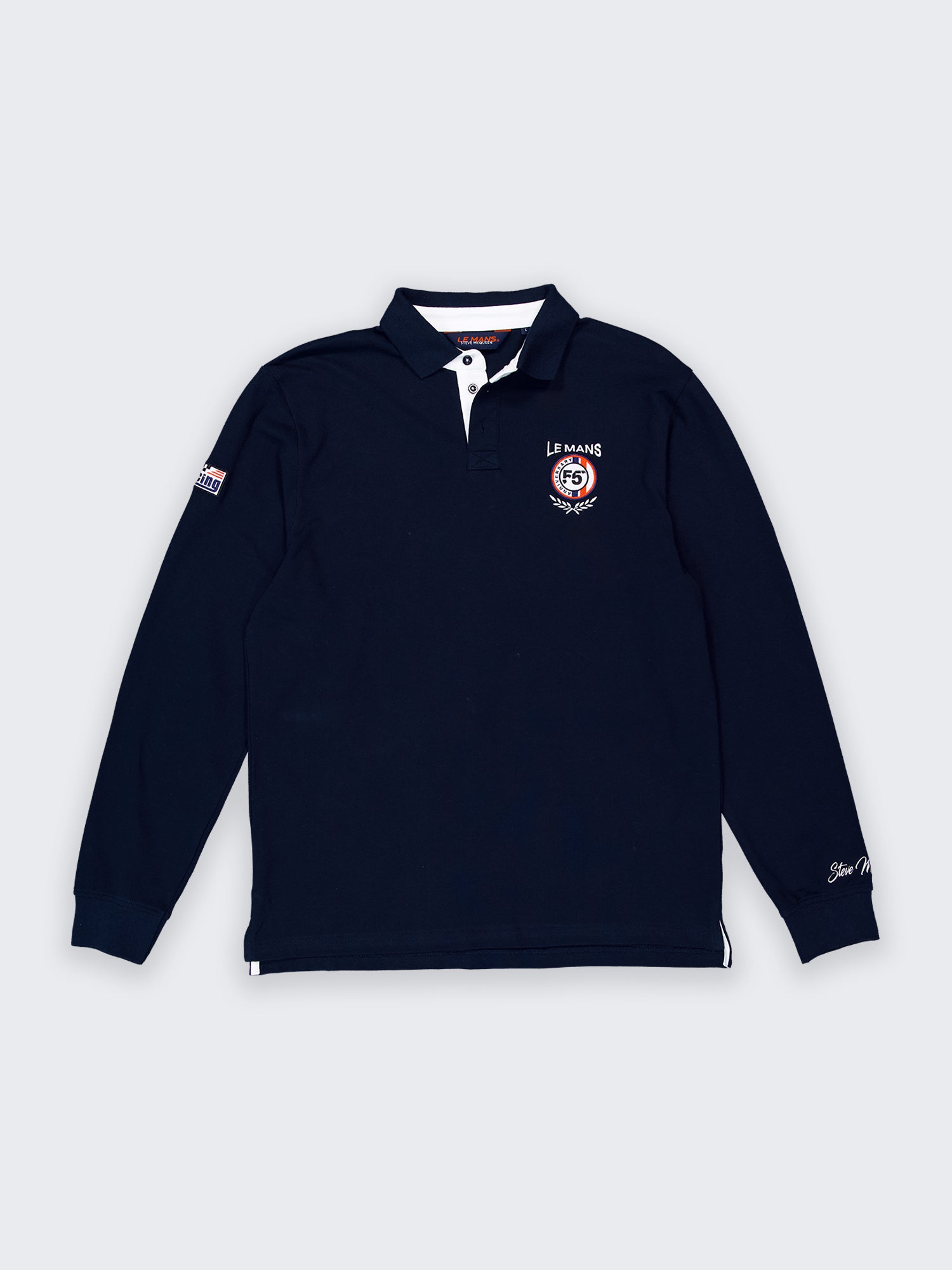 SIGNATURE LONG-SLEEVED POLO SHIRT - navy