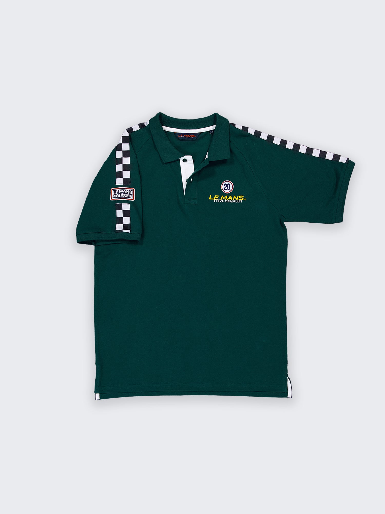 CHECKER POLO - FOREST GREEN
