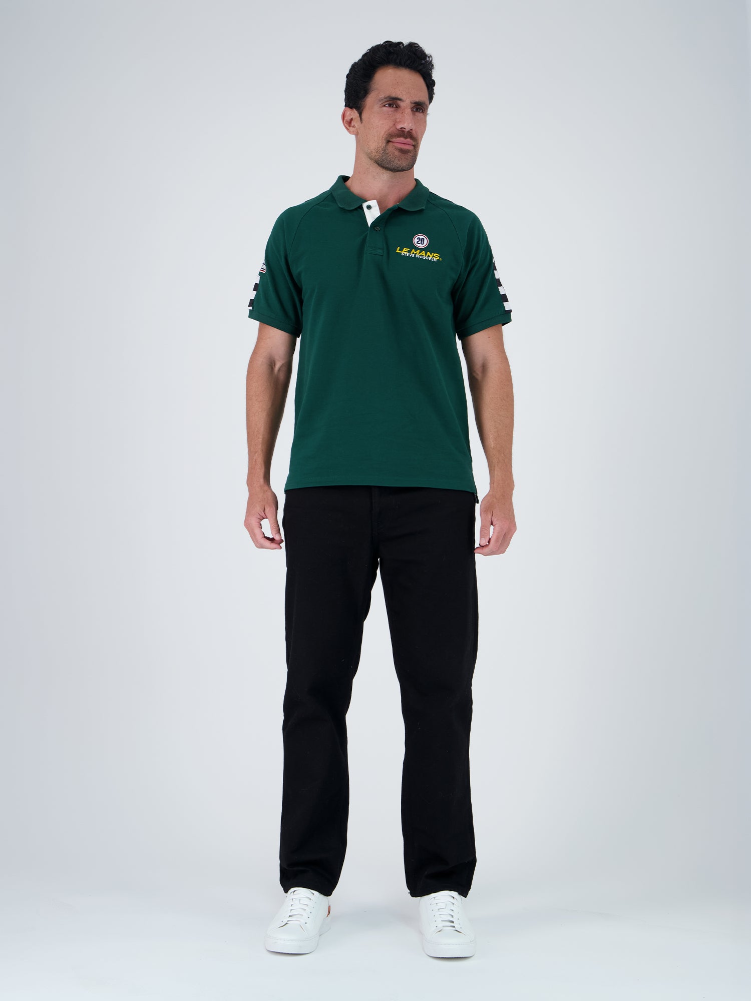 CHECKER POLO - FOREST GREEN