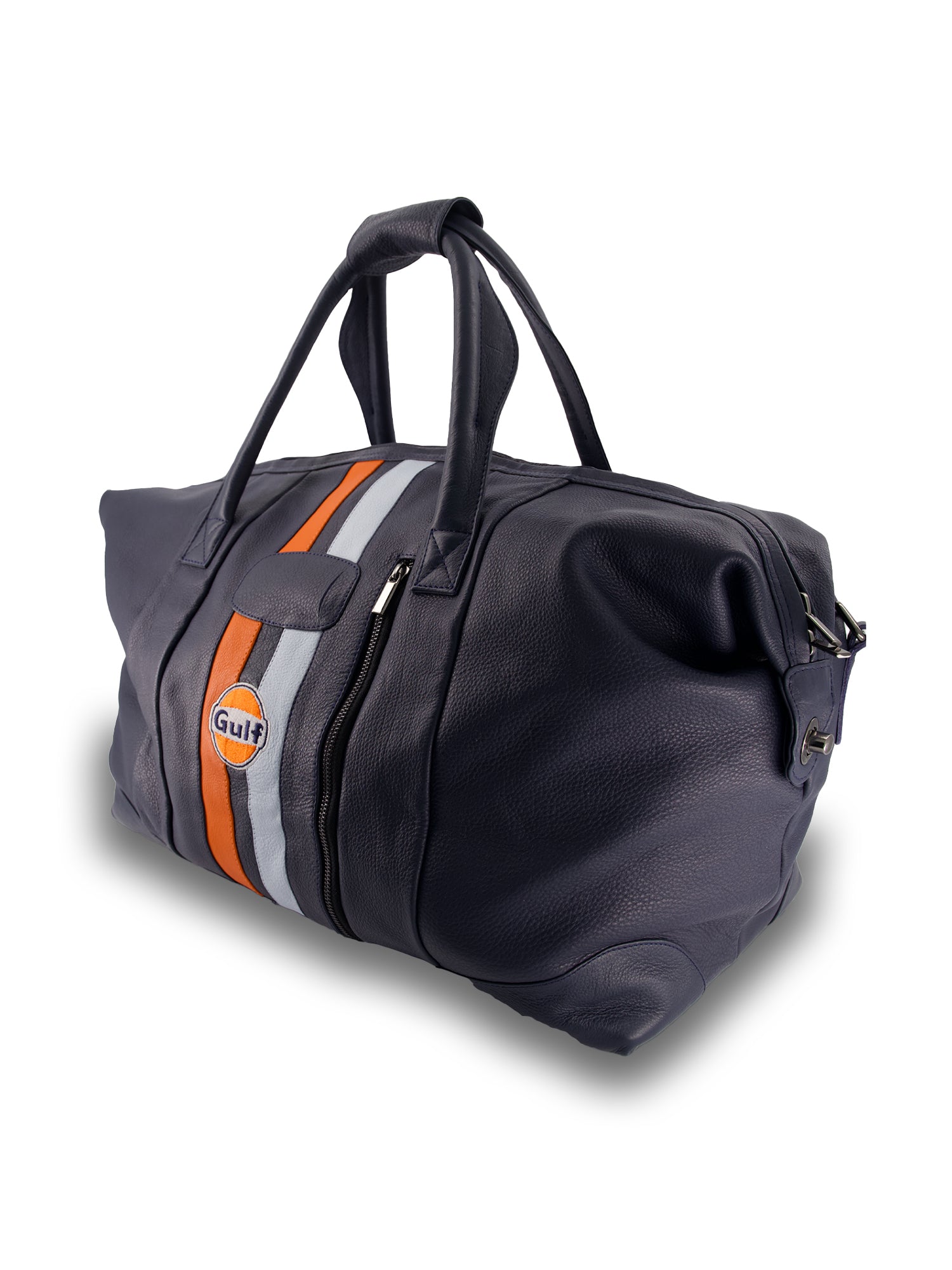 LEATHER TRAVEL BAG - NAVY