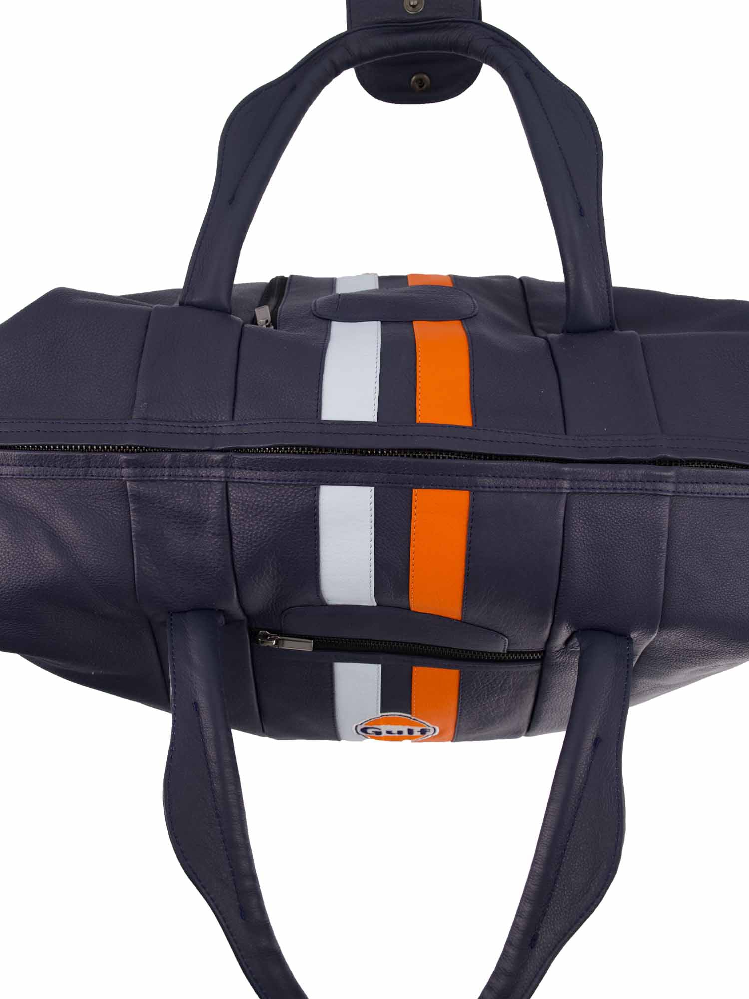 LEATHER TRAVEL BAG - NAVY