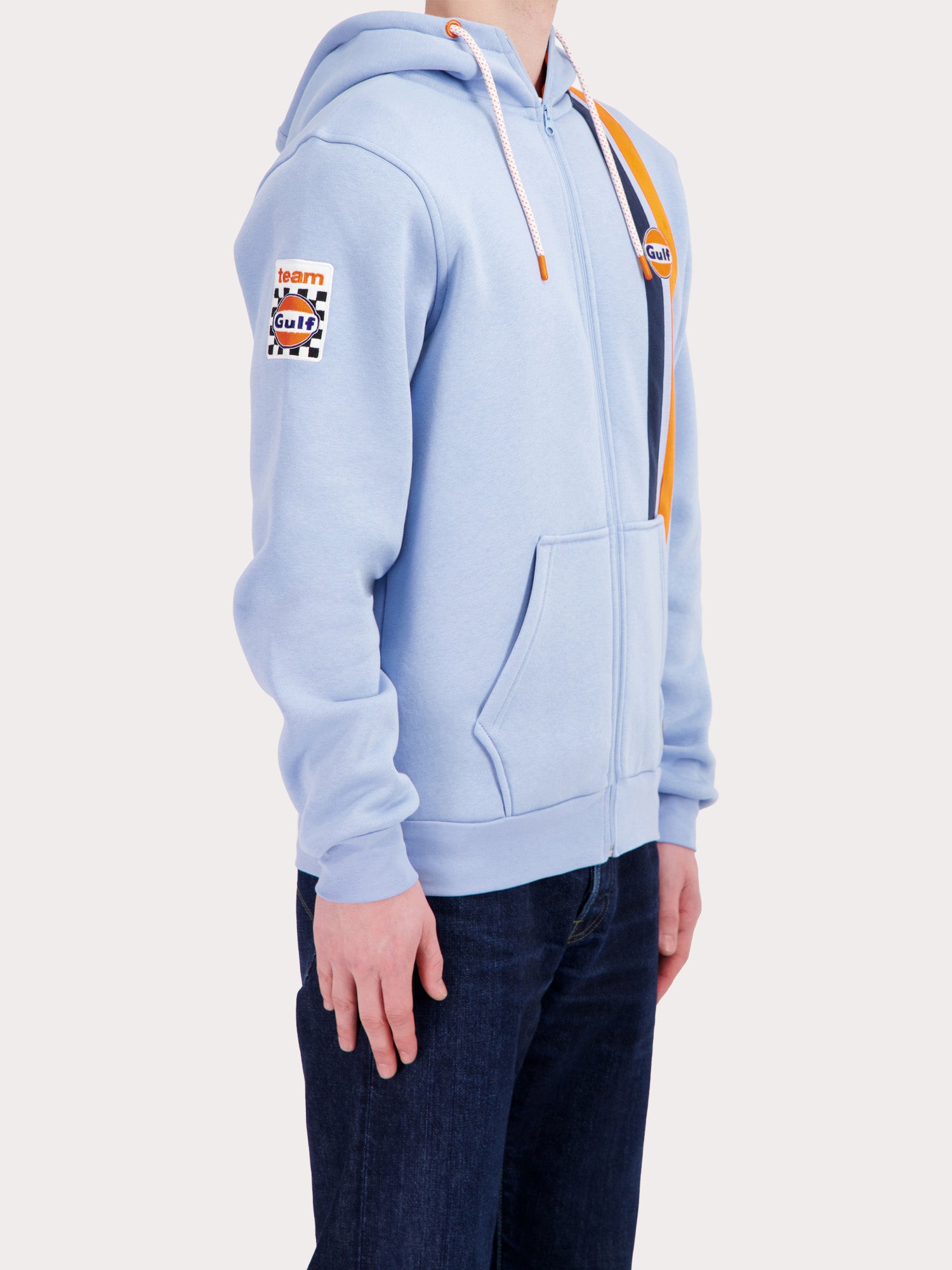 HOODIE FULL ZIP TIMELESS HISTORY - LIGHT BLUE