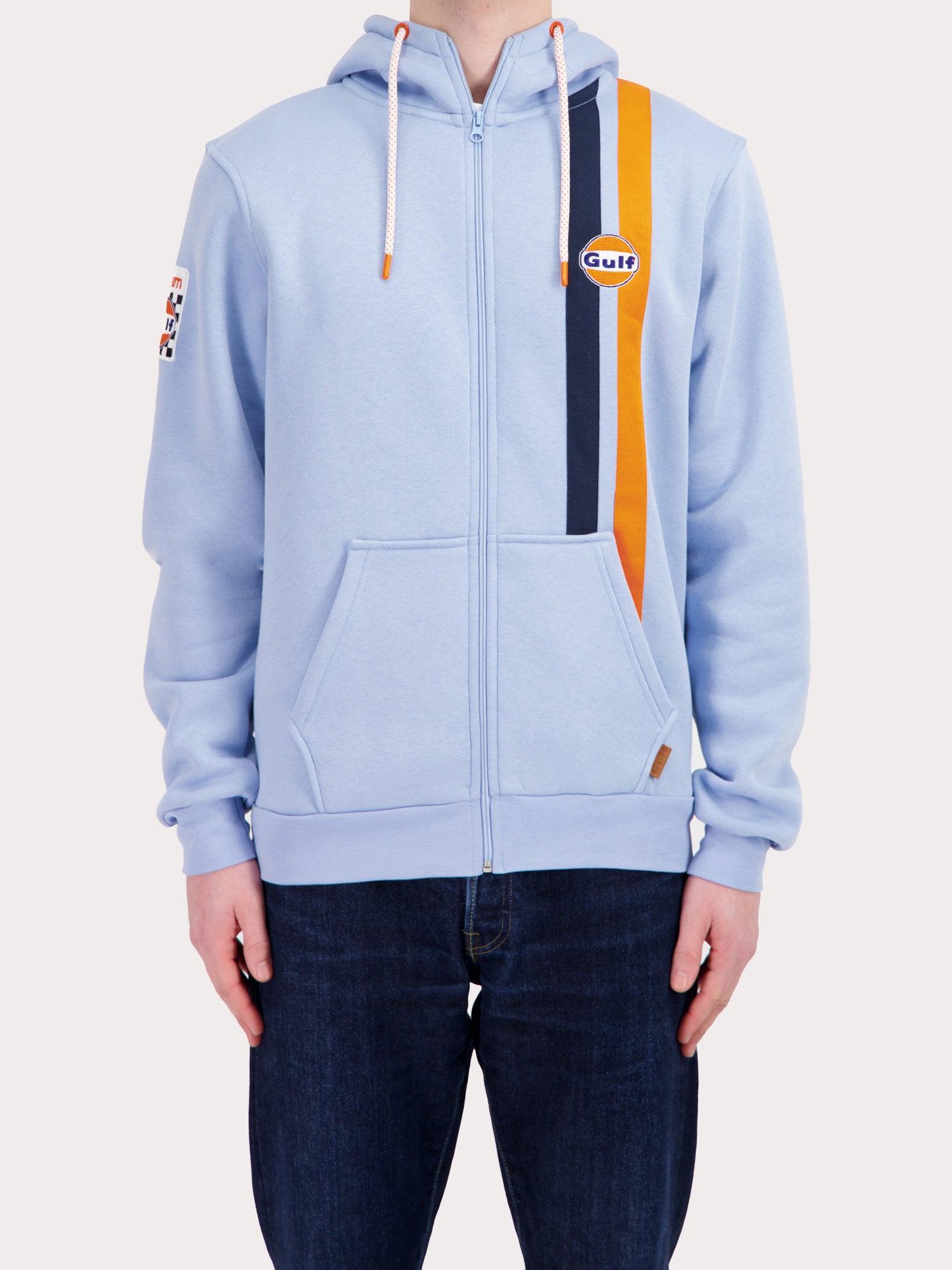 HOODIE FULL ZIP TIMELESS HISTORY - LIGHT BLUE