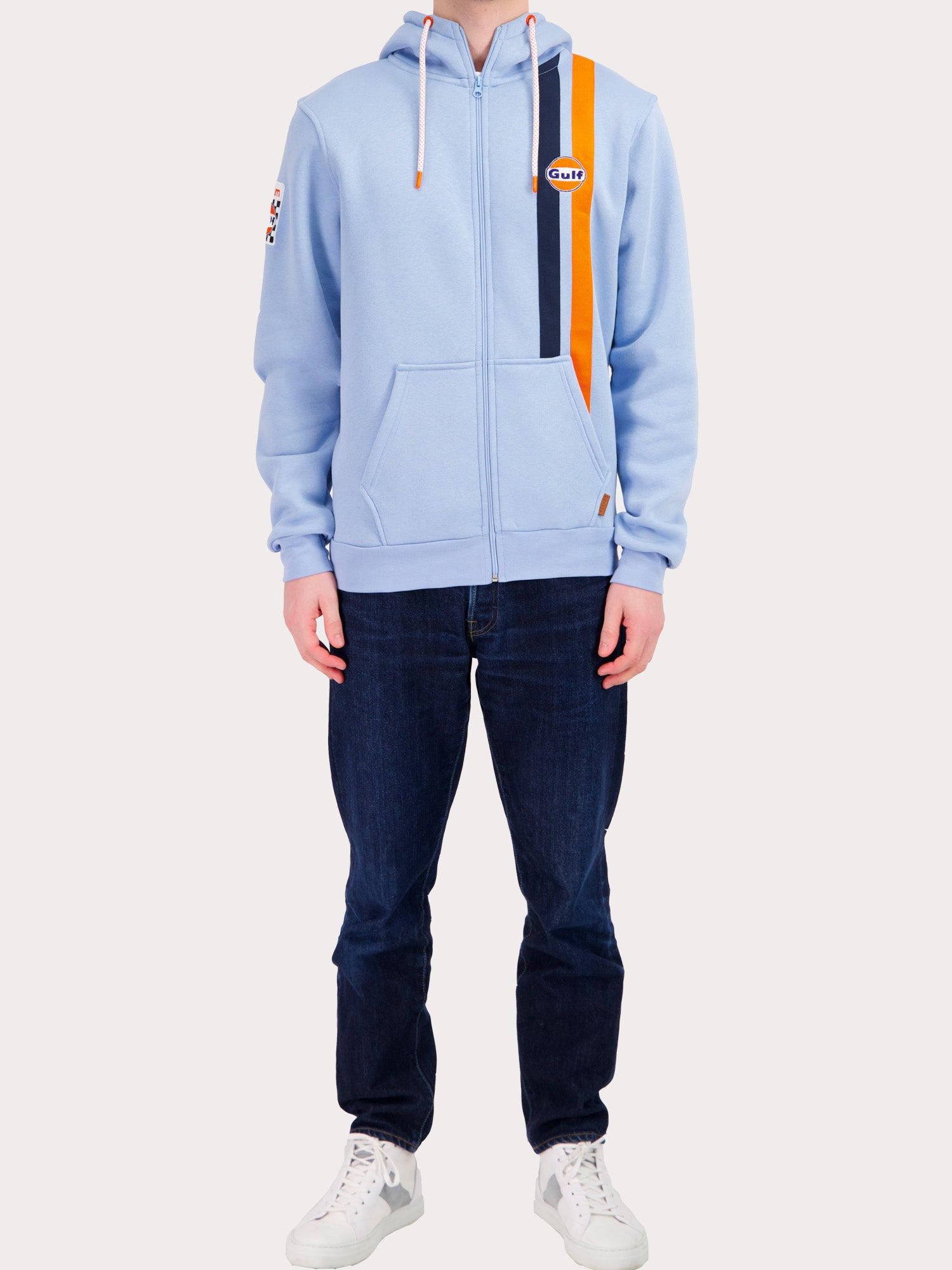 HOODIE FULL ZIP TIMELESS HISTORY - LIGHT BLUE