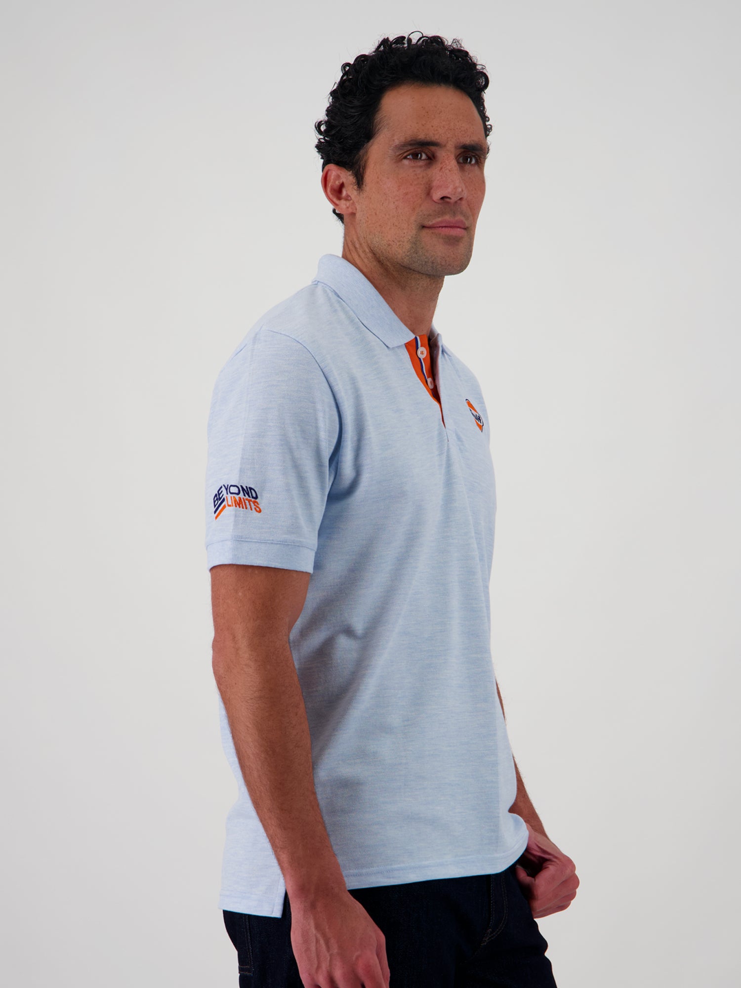 SIGNATURE POLO SHIRT - HEATHER LIGHT BLUE