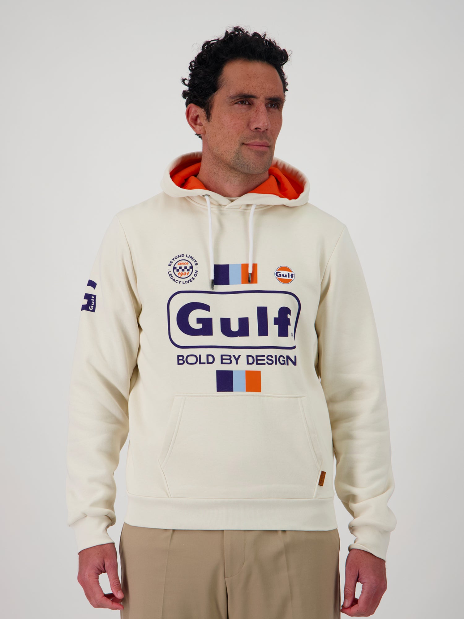 HOODIE POCKET BOLD CLASSICS - ECRU