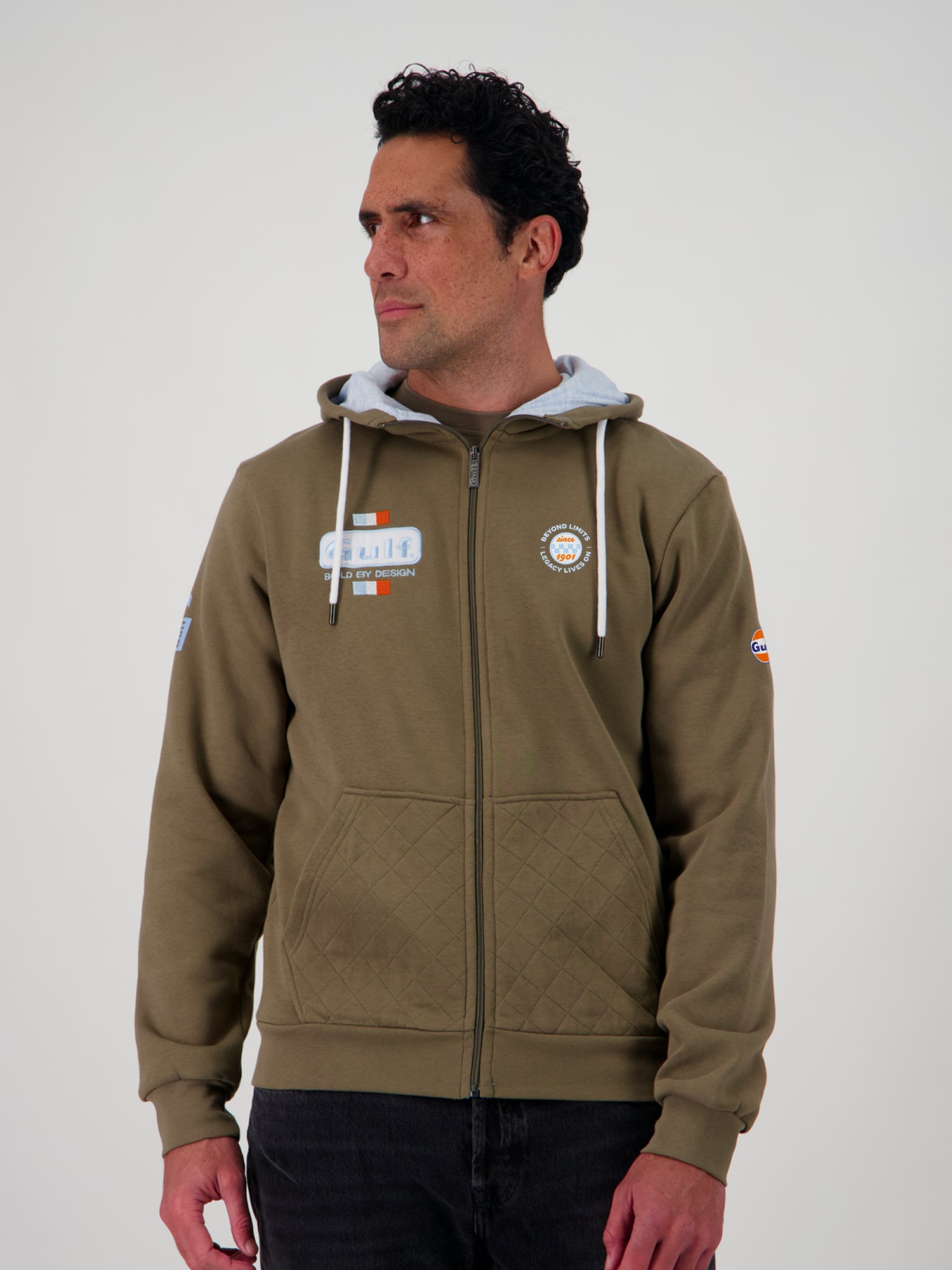 BOLD CLASSICS FULL ZIP HOODIE - OLIVE