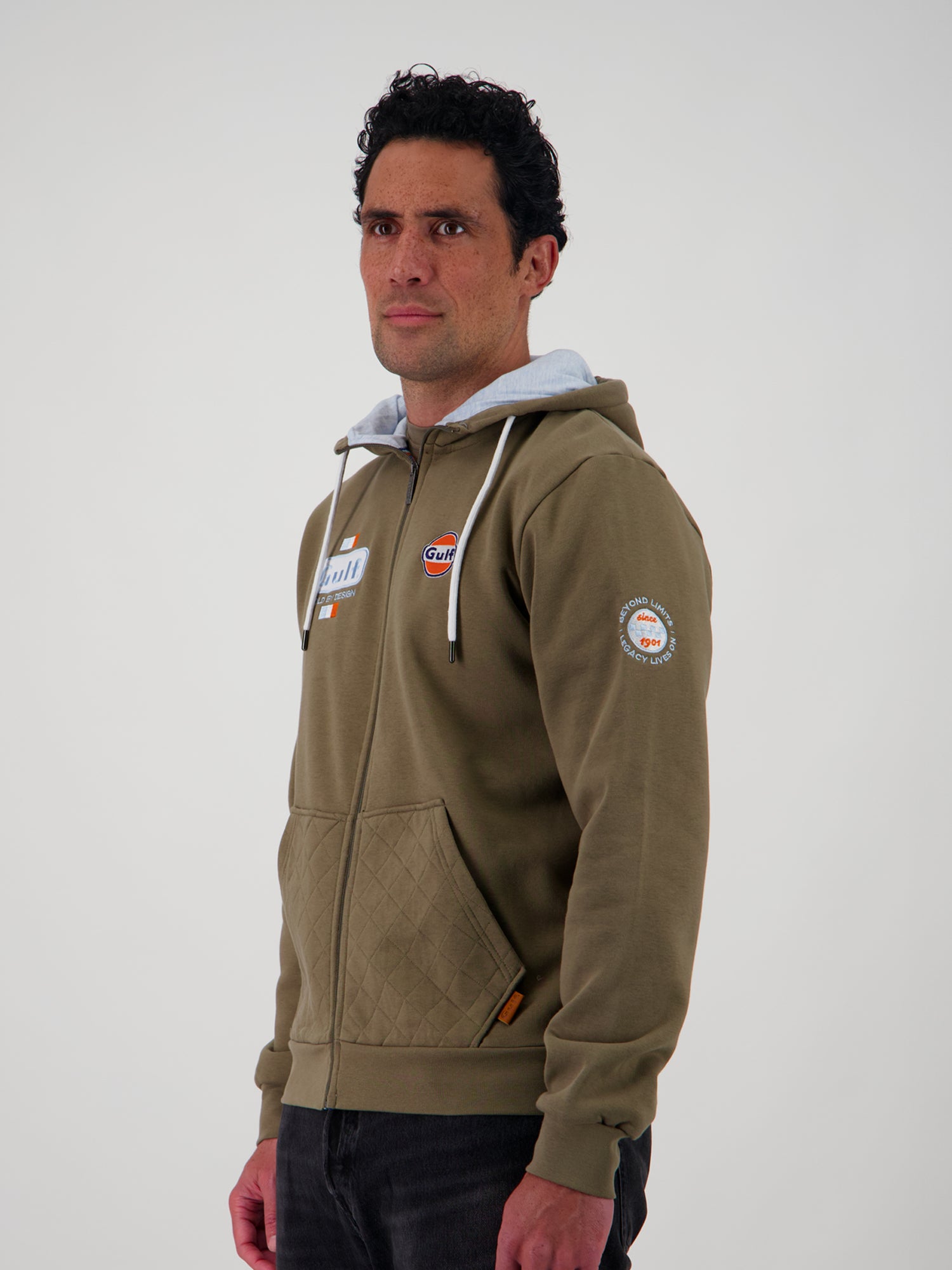 HOODIE FULL ZIP BOLD CLASSICS - OLIVE
