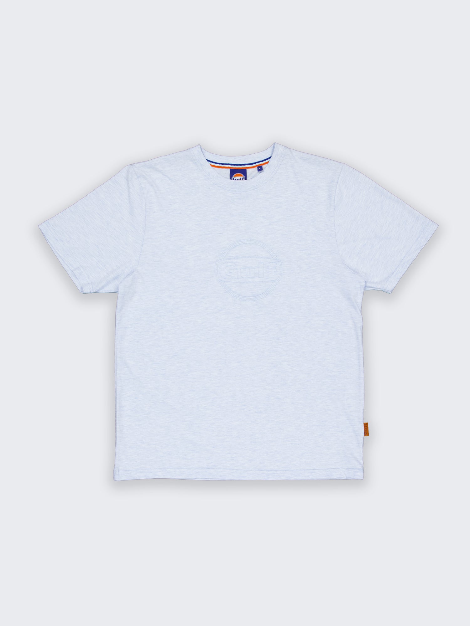 T-SHIRT LOGO EMBOSSE - HEATHER LIGHT BLUE