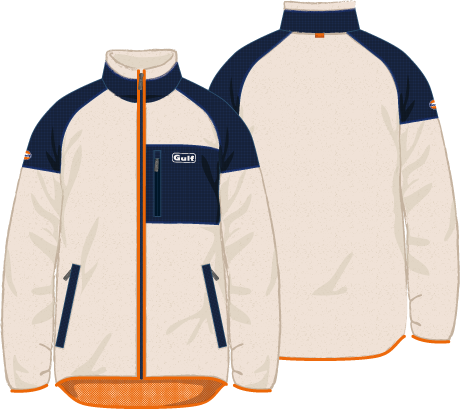 VESTE SHERPA - ECRU/NAVY