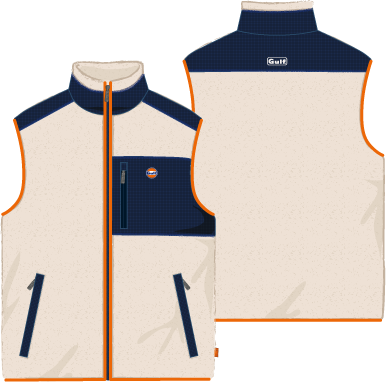 GILET SHERPA ECRU NAVY