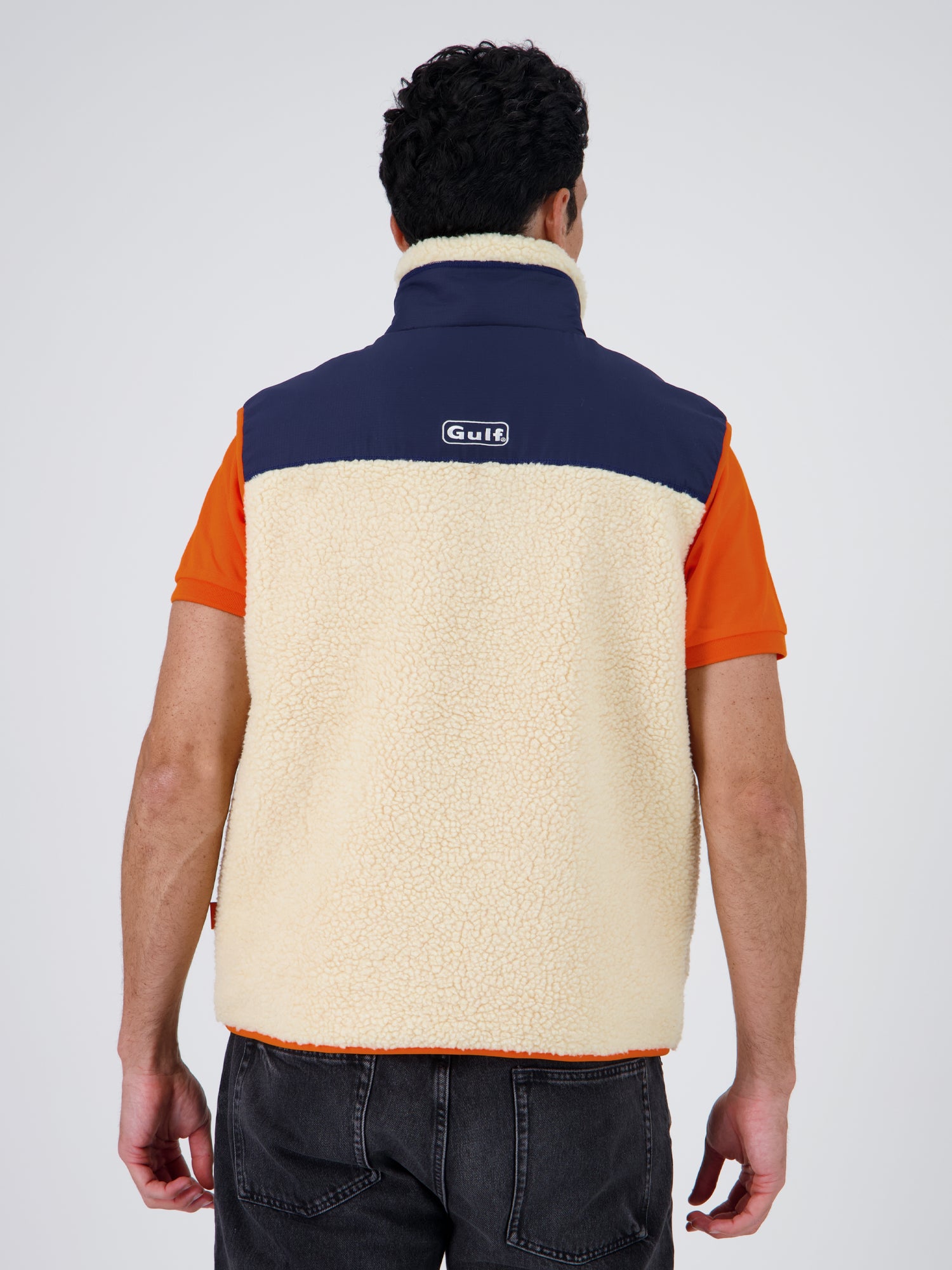 GILET SHERPA ECRU NAVY