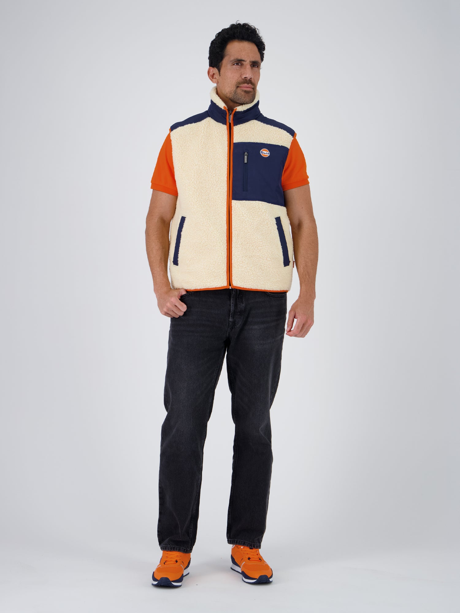 GILET SHERPA ECRU NAVY