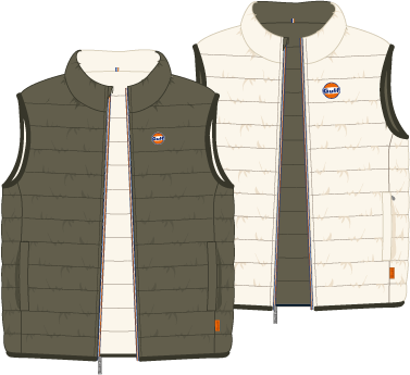 NEW BODYWARMER REVERSO KAKI ECRU