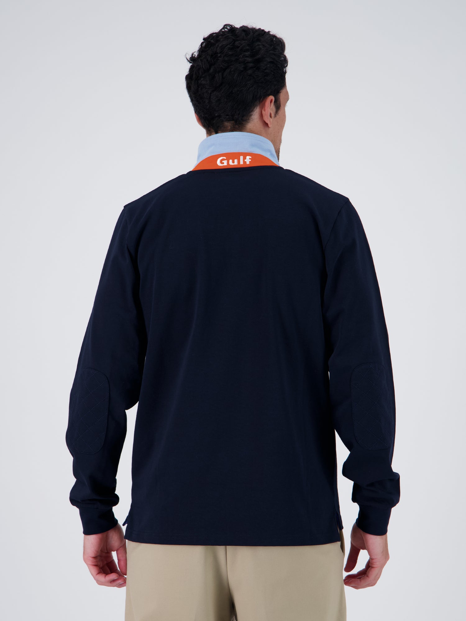 LONG-SLEEVED PREMIUM POLO SHIRT - navy blue