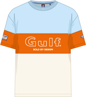 BOLD SPECIAL TEE - ecru orange light blue
