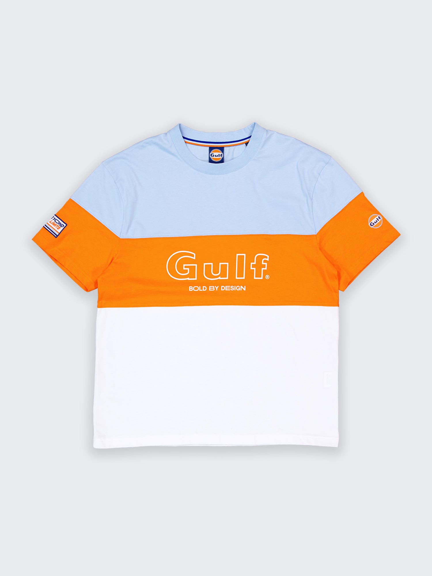 BOLD SPECIAL TEE - ecru orange light blue