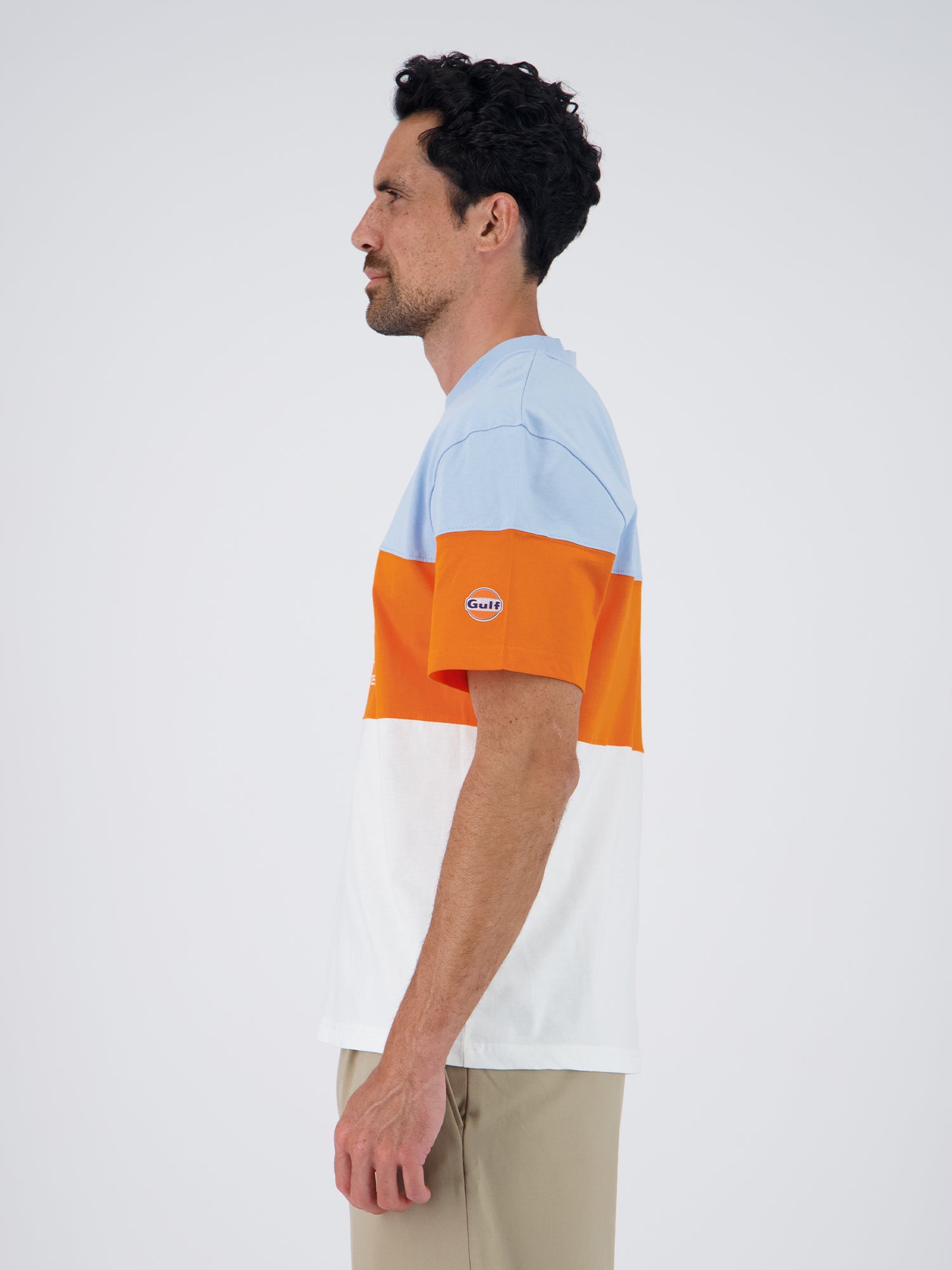 BOLD SPECIAL TEE - ecru orange light blue