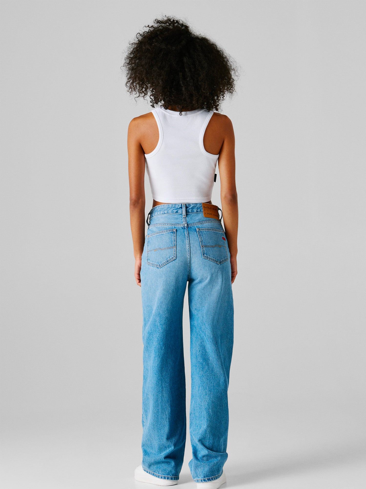 WOMAN DEBARDEUR CROP LOGO - BLANC