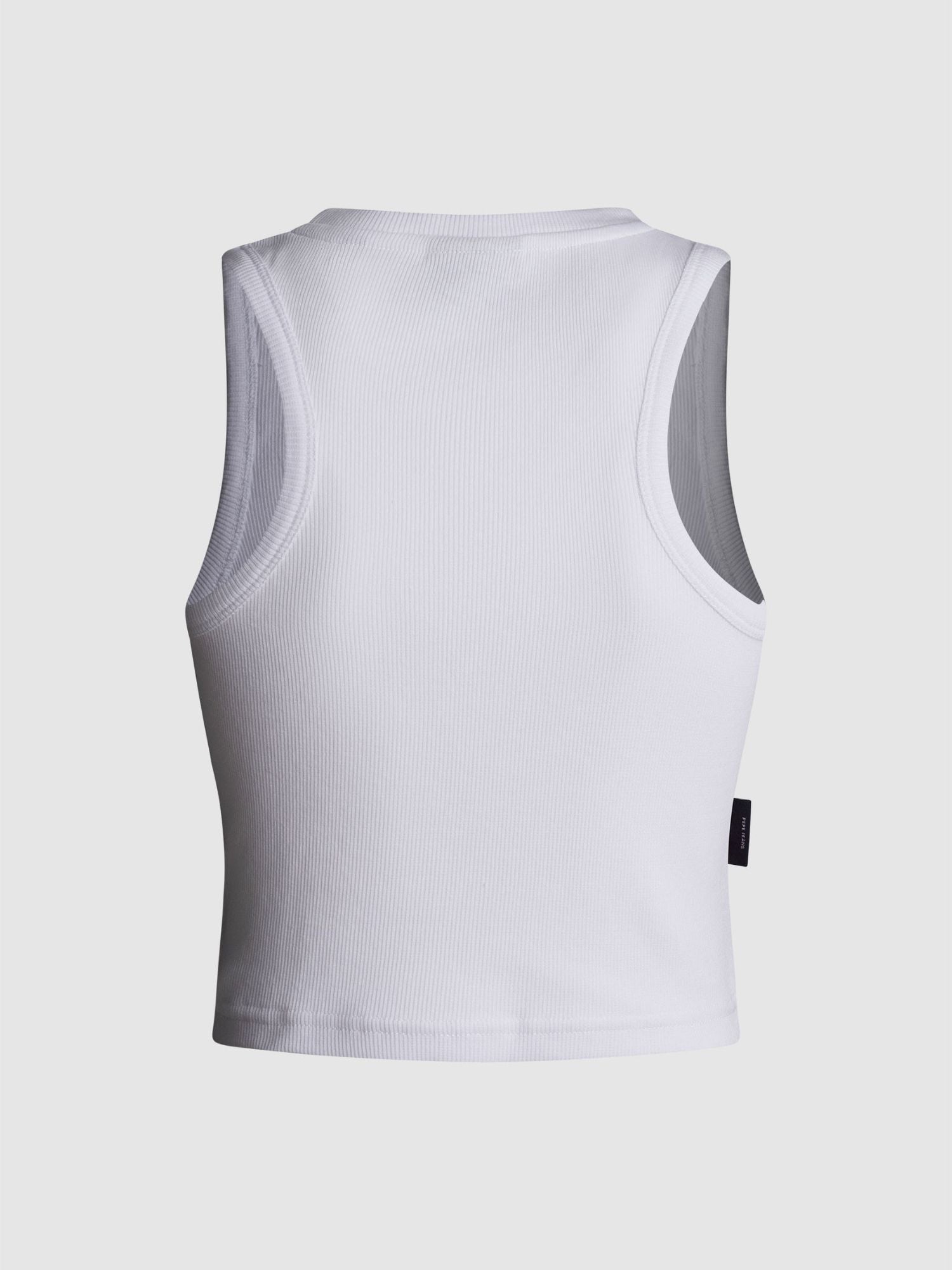 WOMAN DEBARDEUR CROP LOGO - BLANC