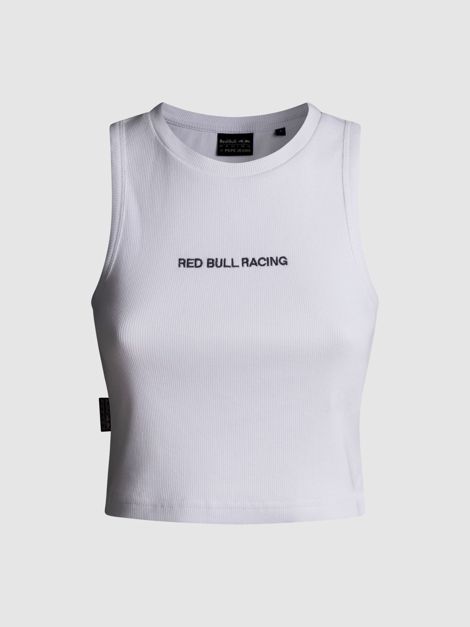 WOMAN DEBARDEUR CROP LOGO - BLANC