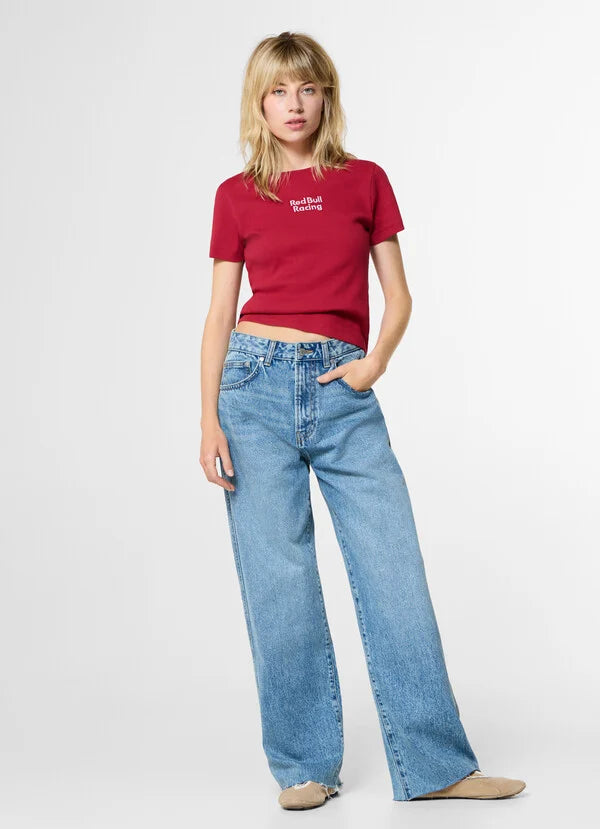 W T-SHIRT RIB - rouge