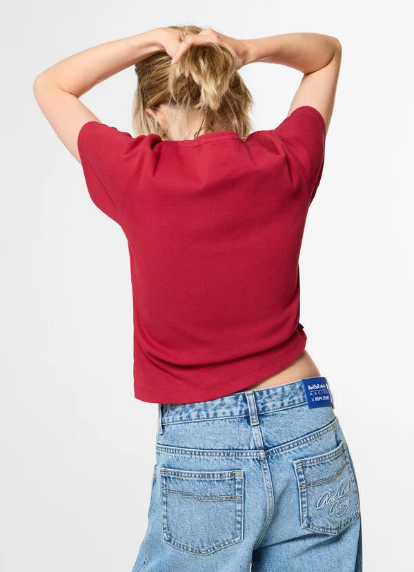W T-SHIRT RIB - rouge