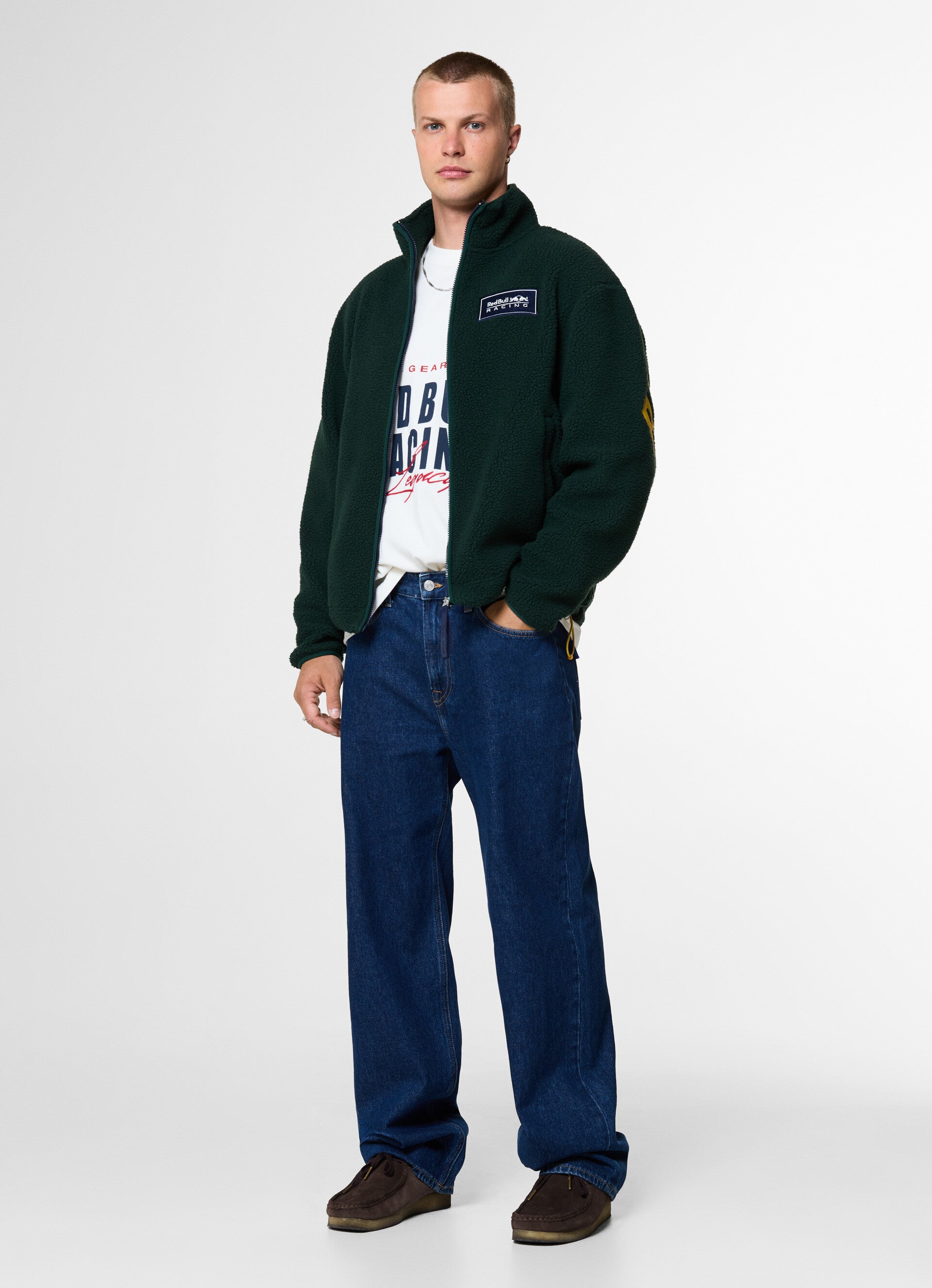 ZIP FLEECE - dark green