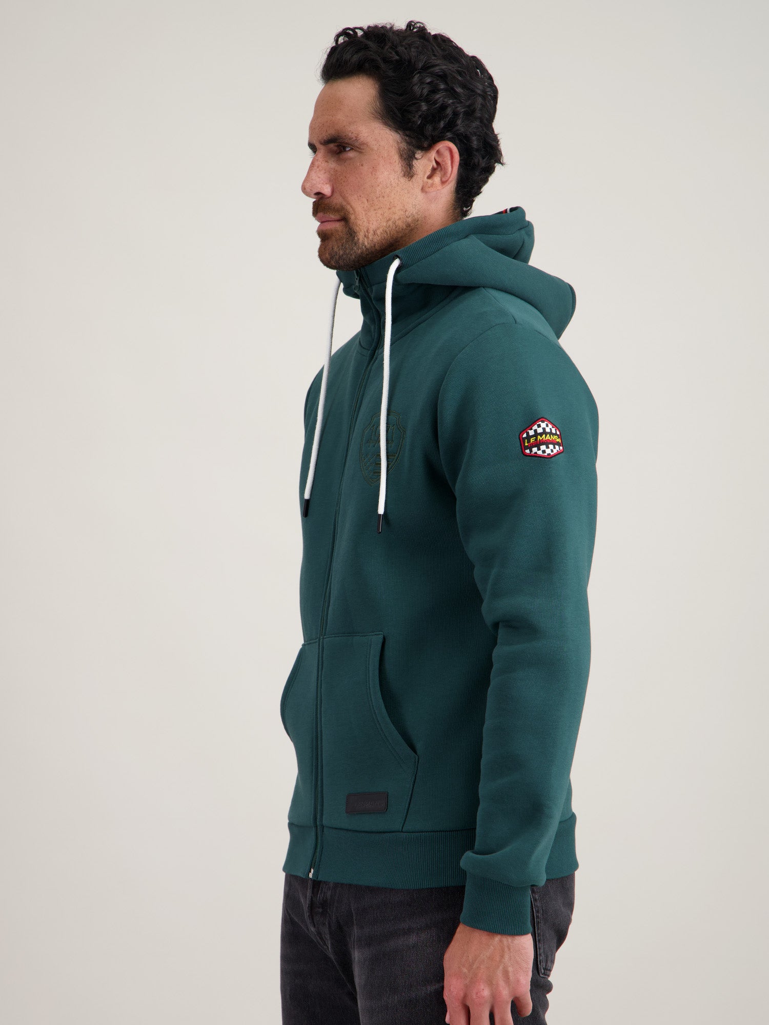 HOODIE FULL ZIP SPEED - FOREST PINE