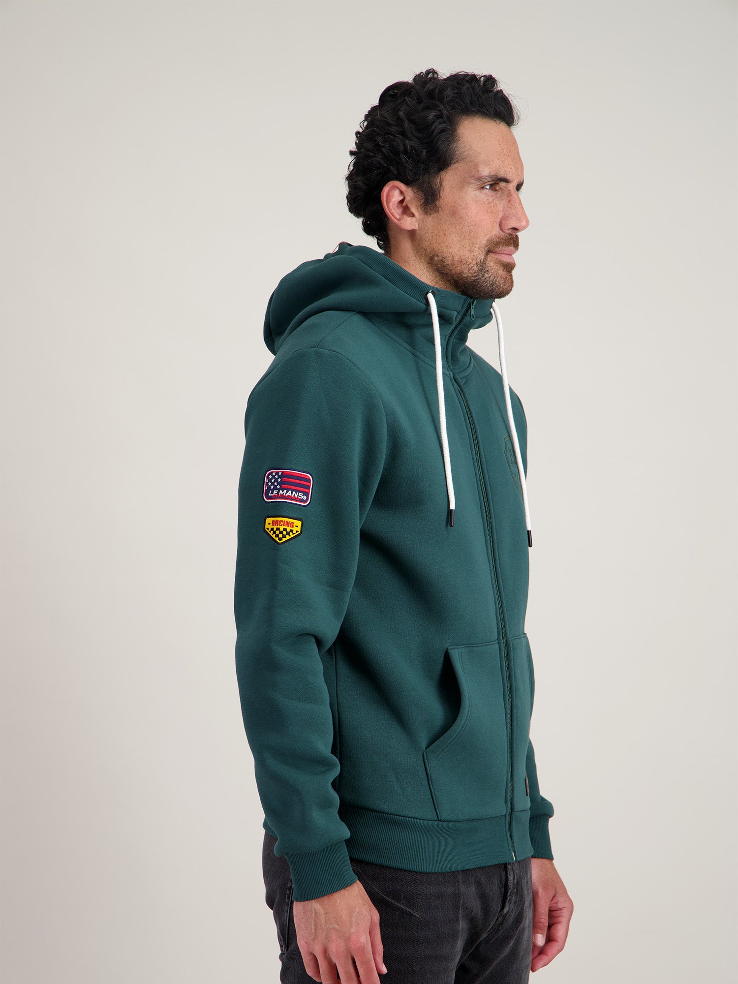 HOODIE FULL ZIP SPEED - FOREST PINE