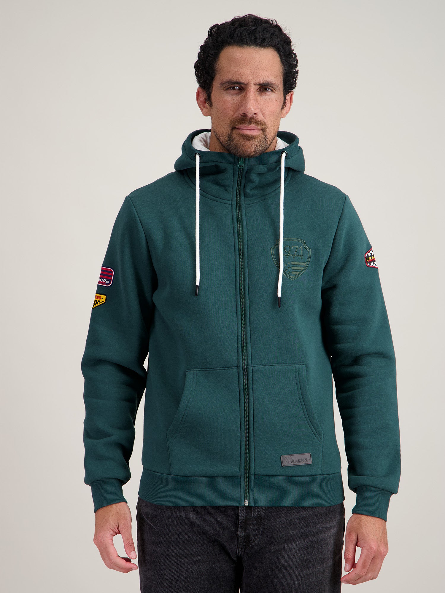 HOODIE FULL ZIP SPEED - FOREST PINE