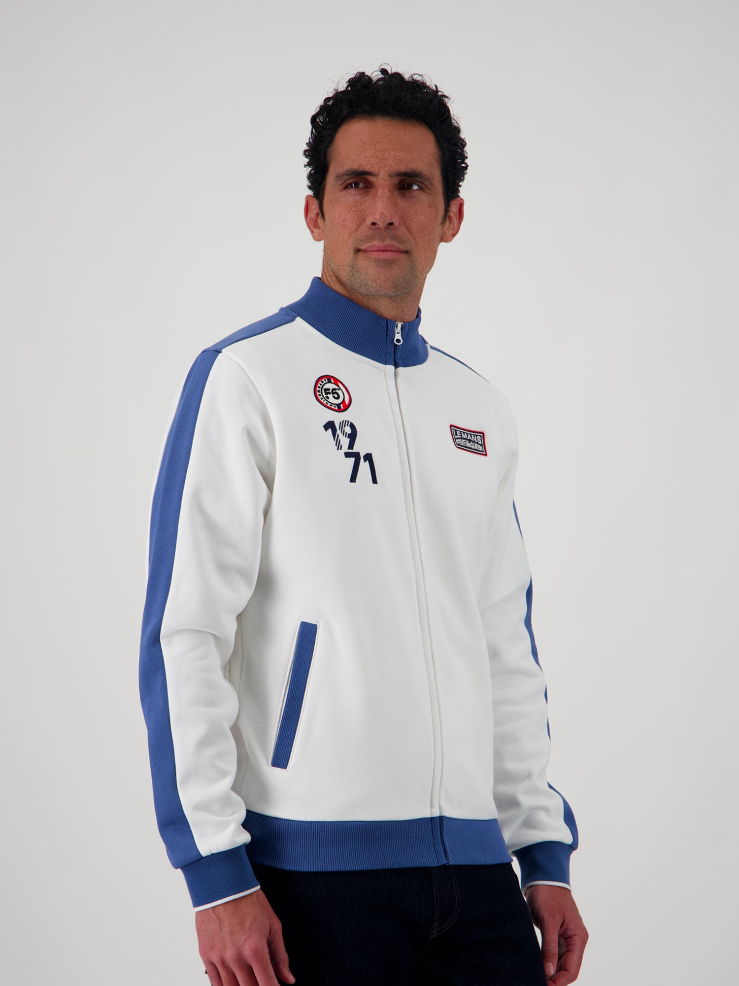 TRACKJACKET RETRO - OFF WHITE / OCEAN