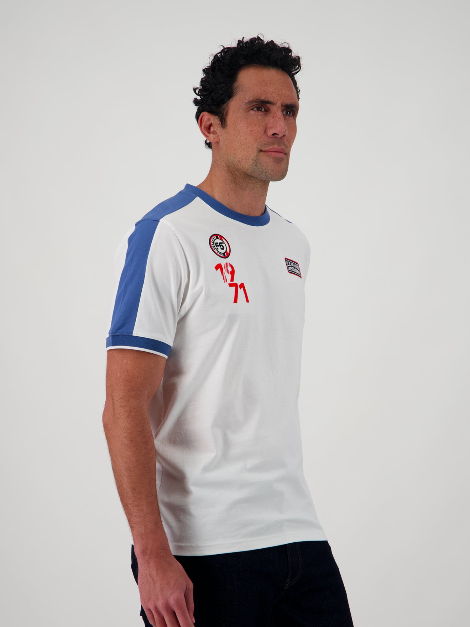 T-SHIRT COLOR BLOCK RETRO - OFF WHITE