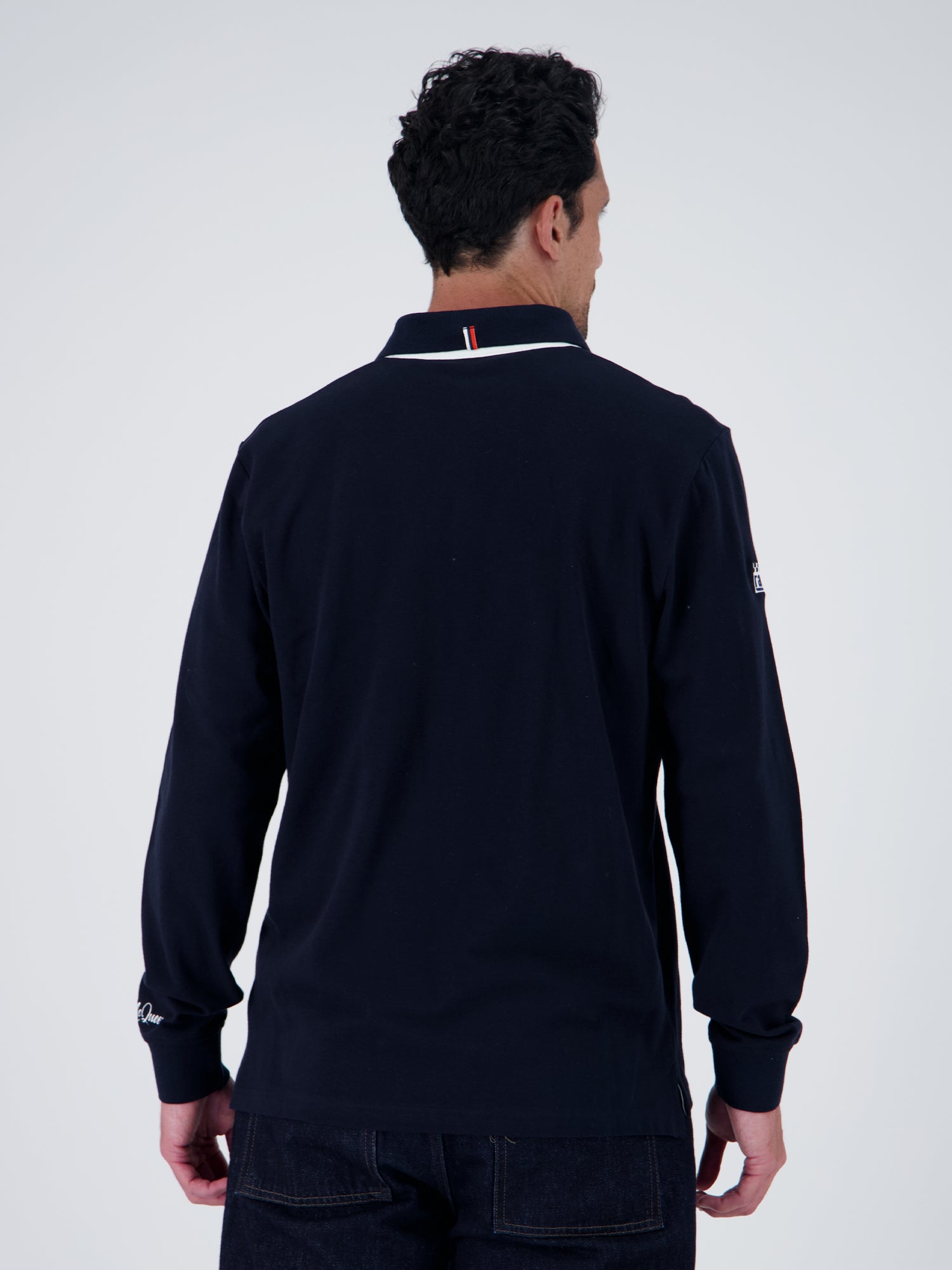 SIGNATURE LONG-SLEEVED POLO SHIRT - navy